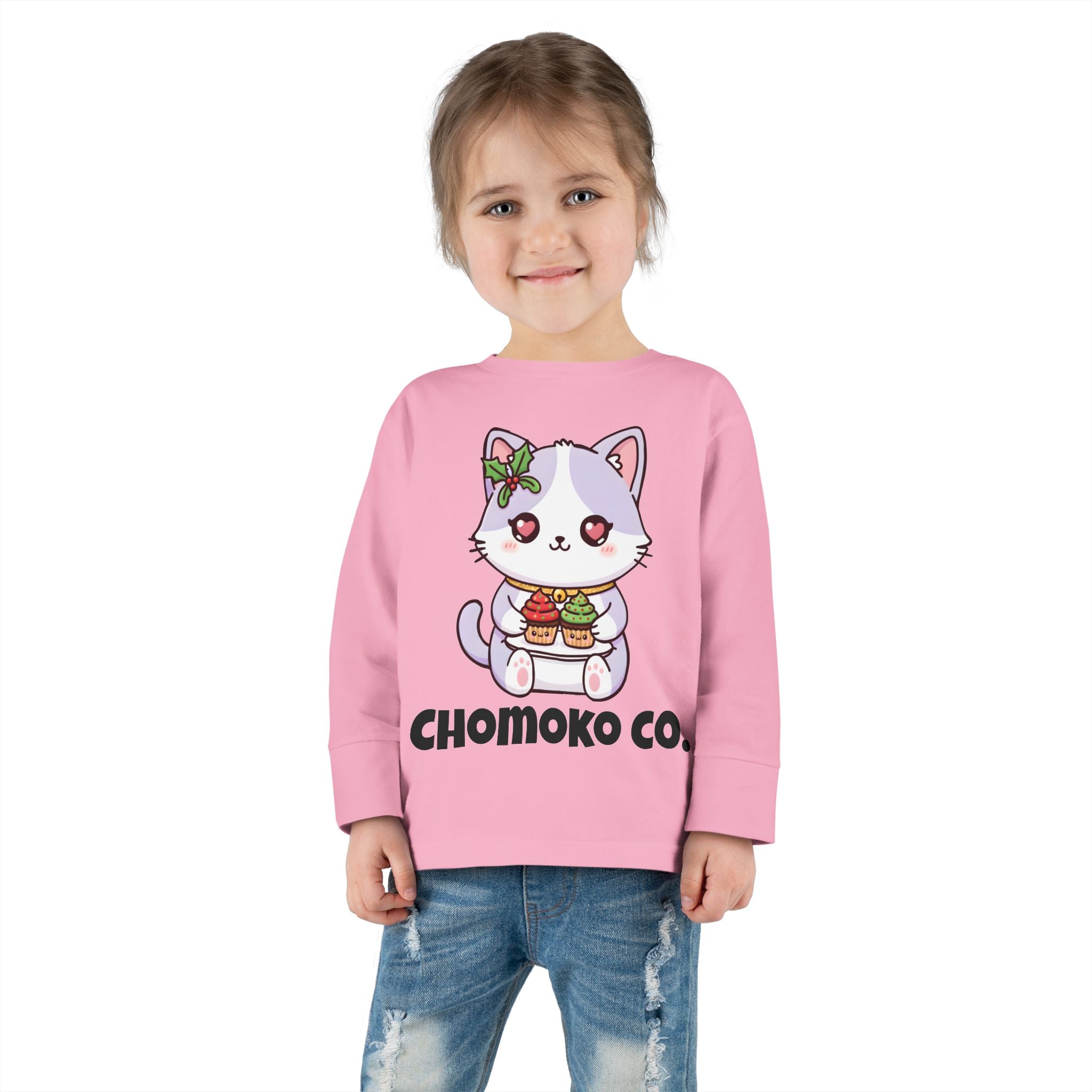Nori with Christmas Cupcakes Toddler Long Sleeve Tee