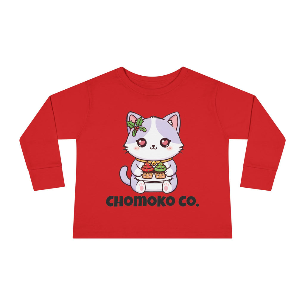 Nori with Christmas Cupcakes Toddler Long Sleeve Tee