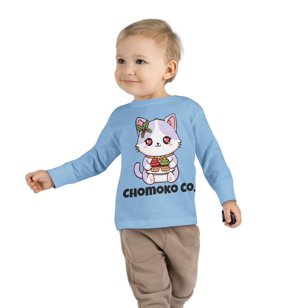 Nori with Christmas Cupcakes Toddler Long Sleeve Tee
