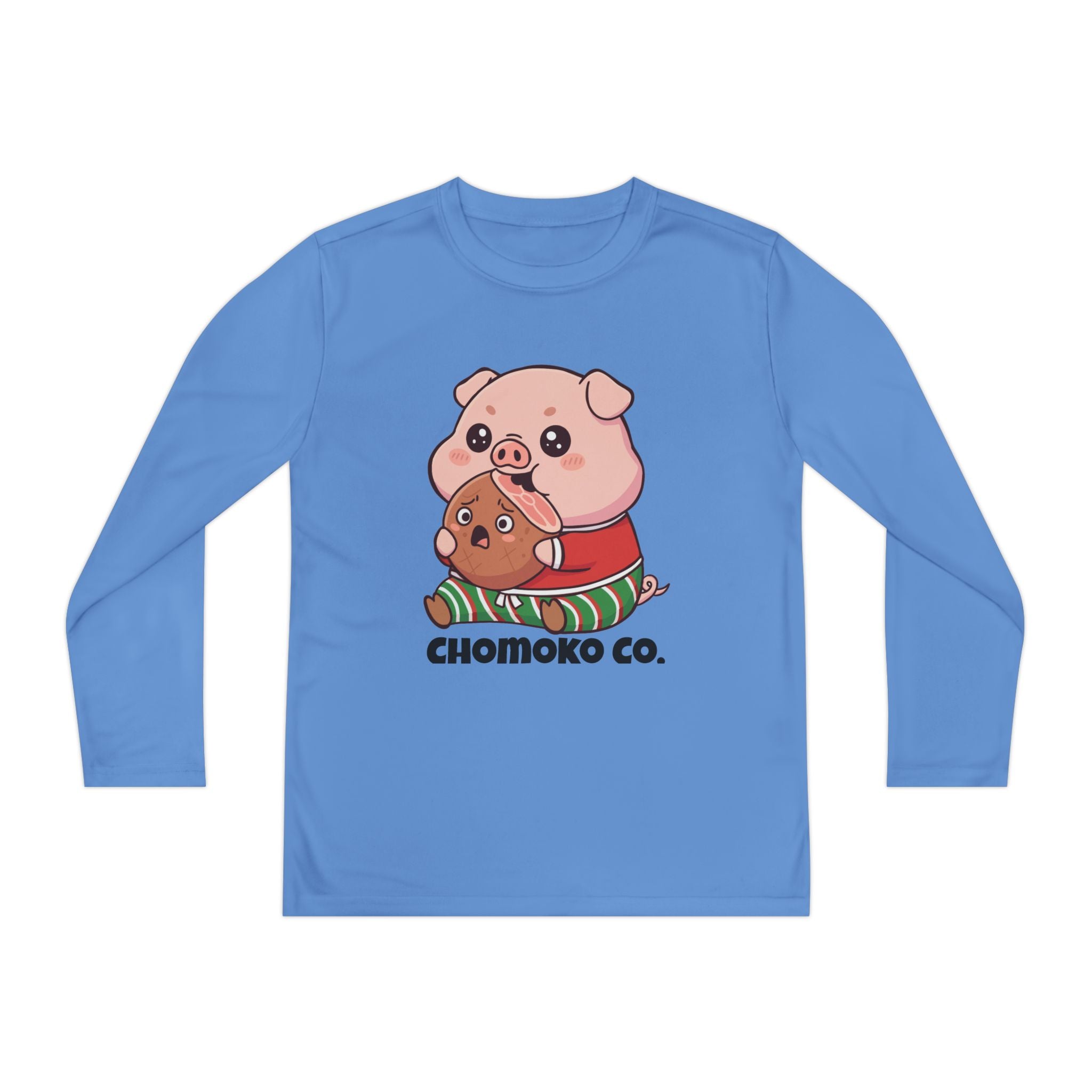 Okui in Christmas pajamas Youth Long Sleeve Competitor Tee