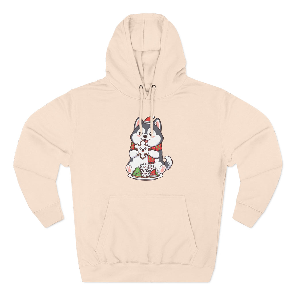 Koda eating Sugar cookies Three-Panel Fleece Hoodie