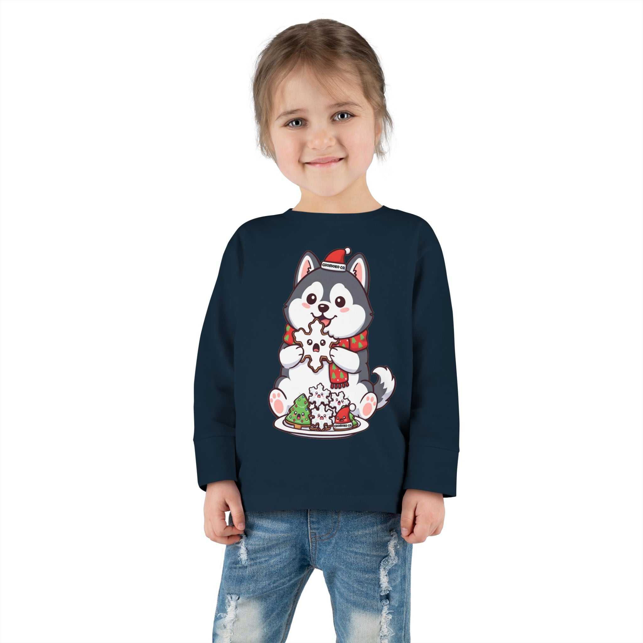 Koda eating Sugar cookies Toddler Long Sleeve Tee