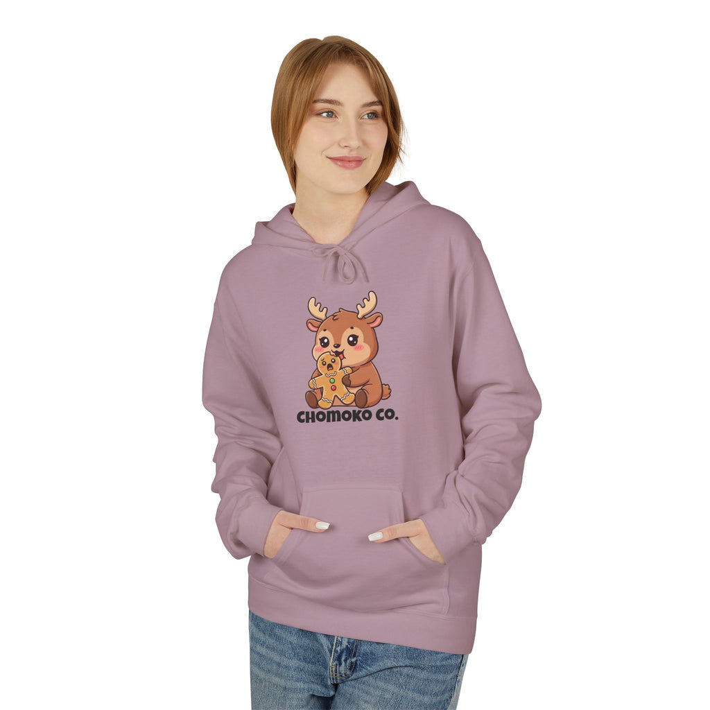 Haru eating a Gingerbread Man Unisex Midweight Softstyle Fleece Hoodie