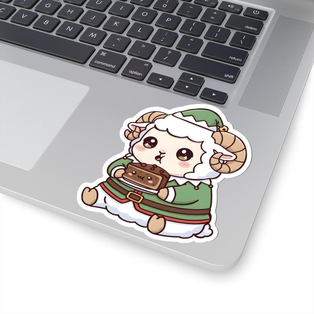 Bashi in an elf costume Kiss-Cut Sticker
