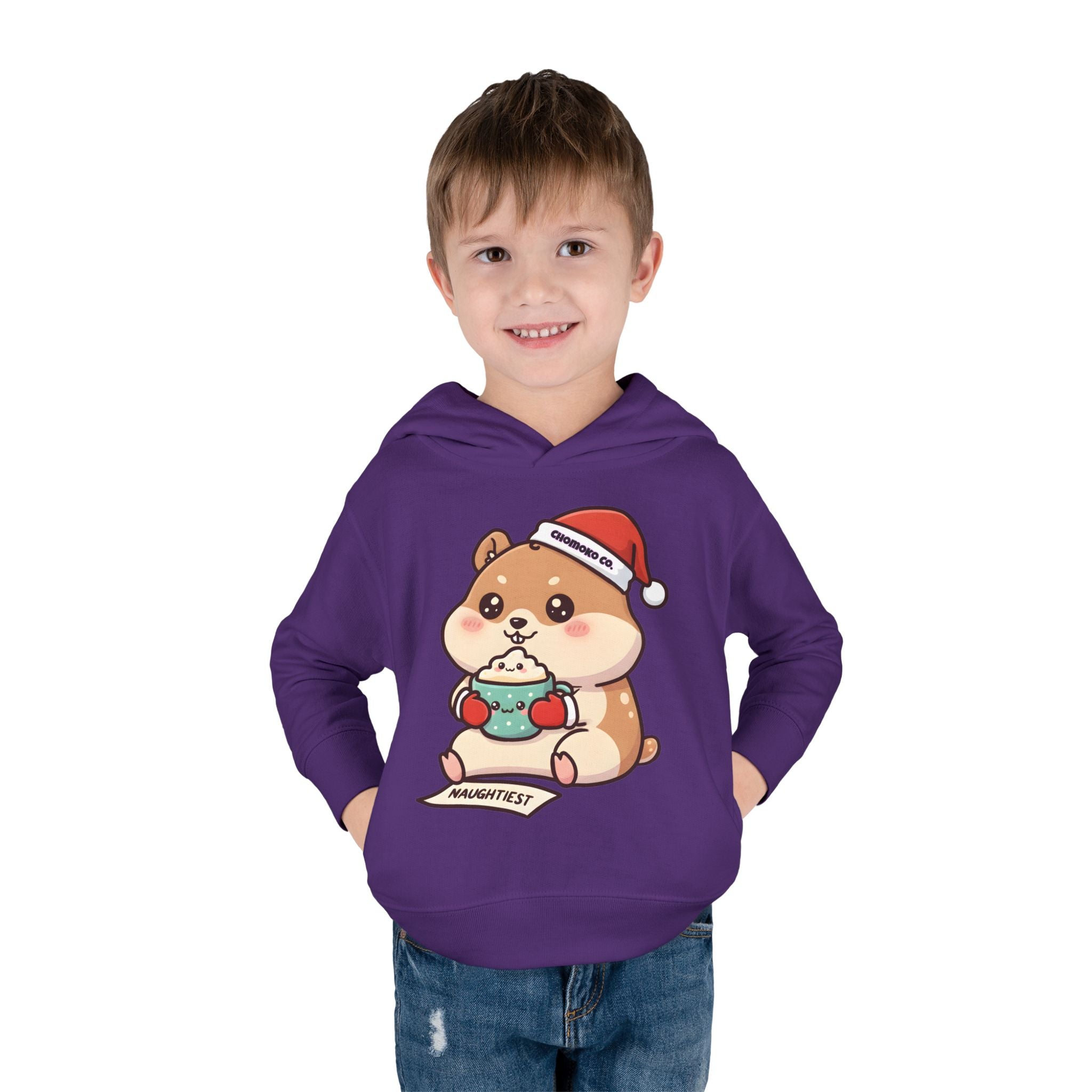 Atsu drinking Eggnog Toddler Pullover Fleece Hoodie