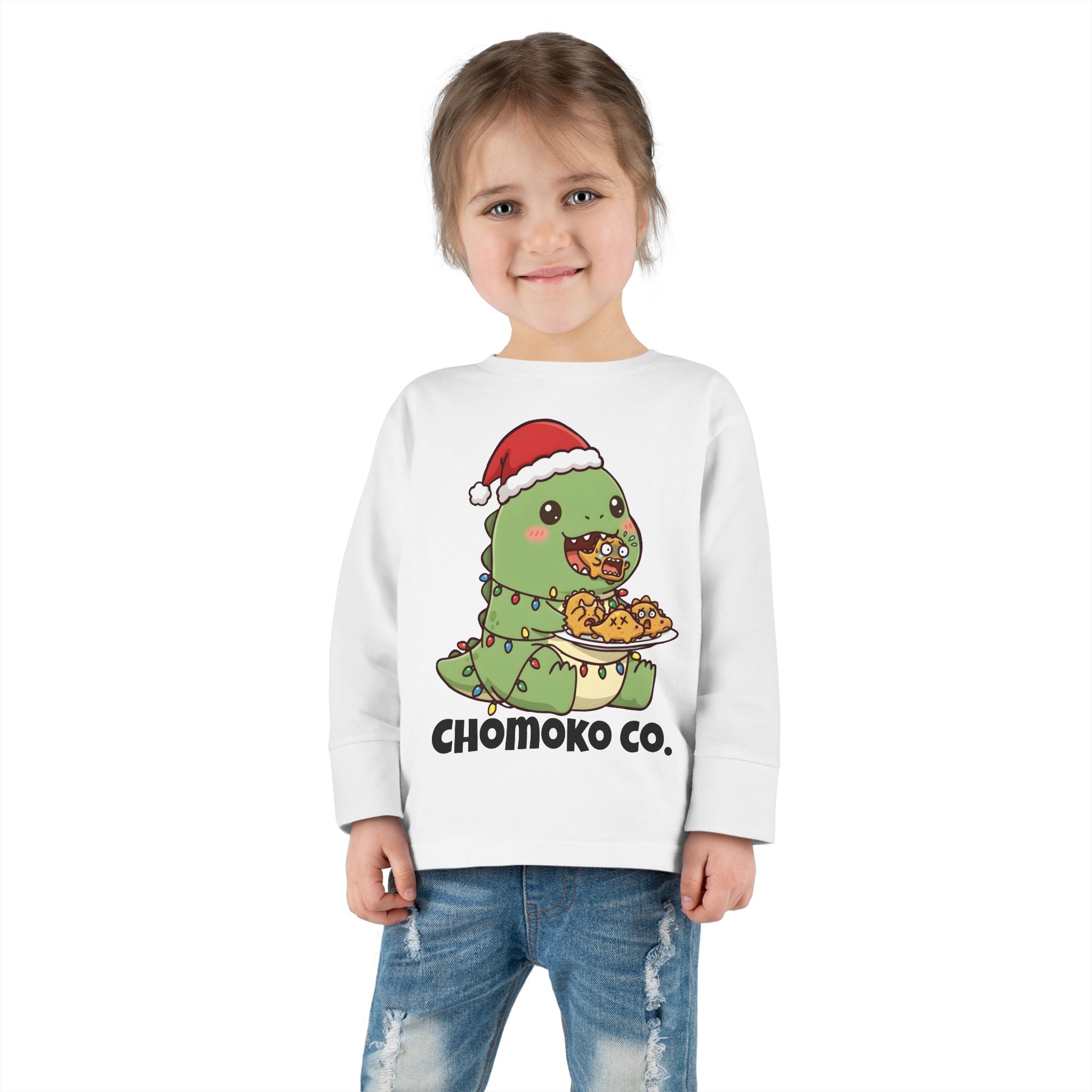 Tatsu with Christmas lights Toddler Long Sleeve Tee