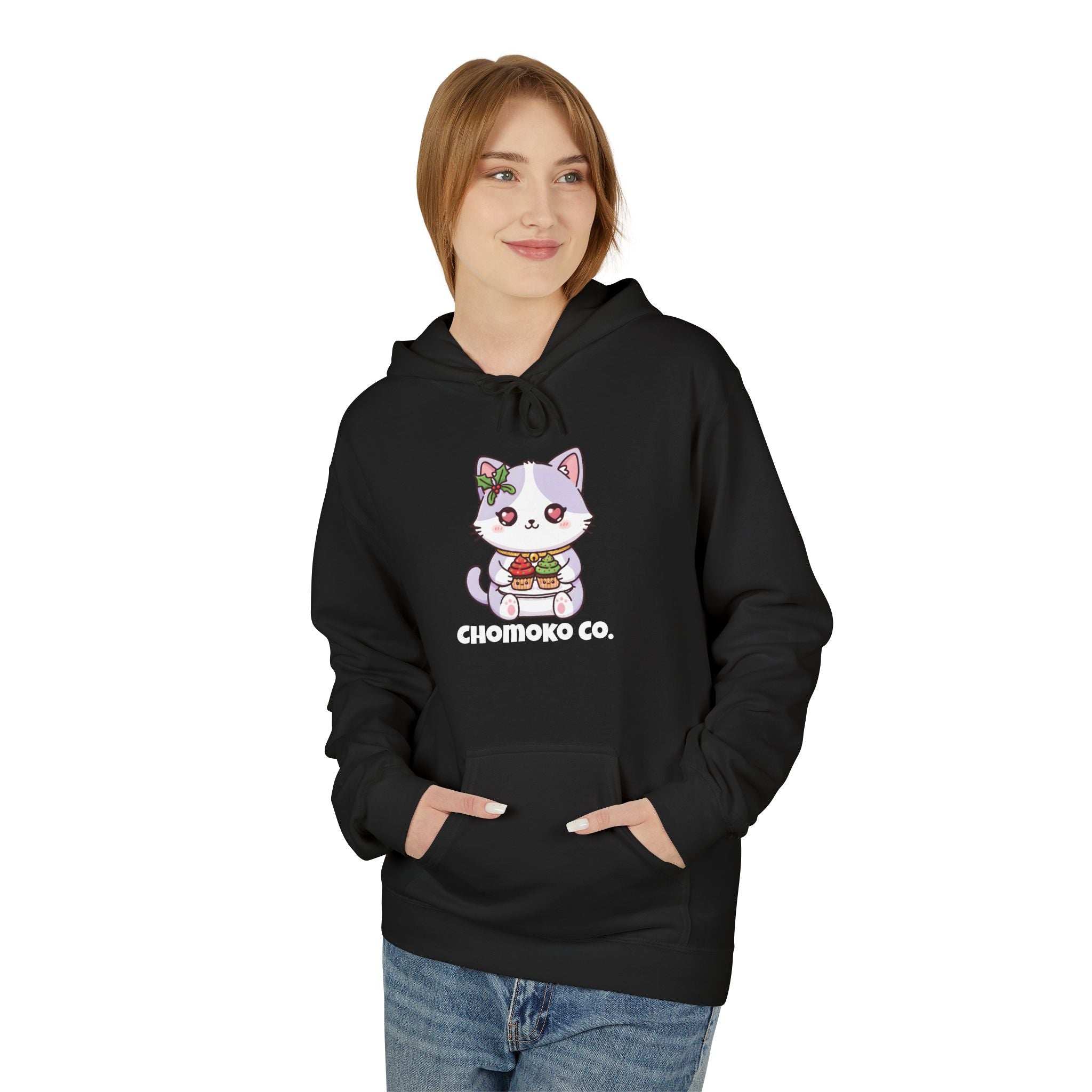 Nori with Christmas Cupcakes Unisex Midweight Softstyle Fleece Hoodie
