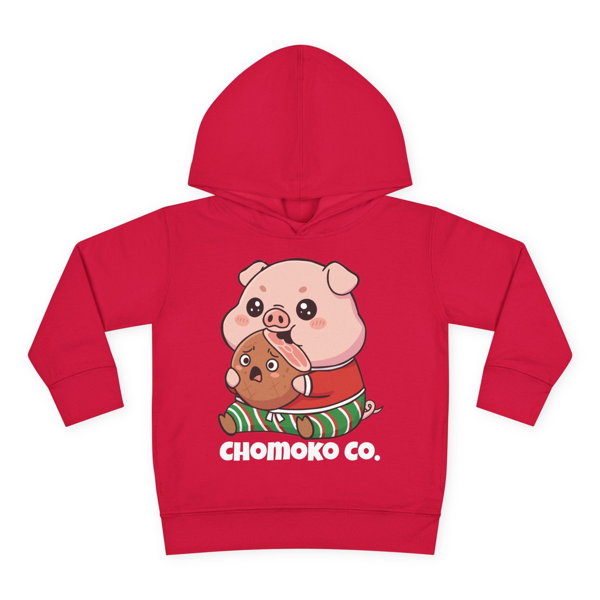 Okui in Christmas pajamas Toddler Pullover Fleece Hoodie