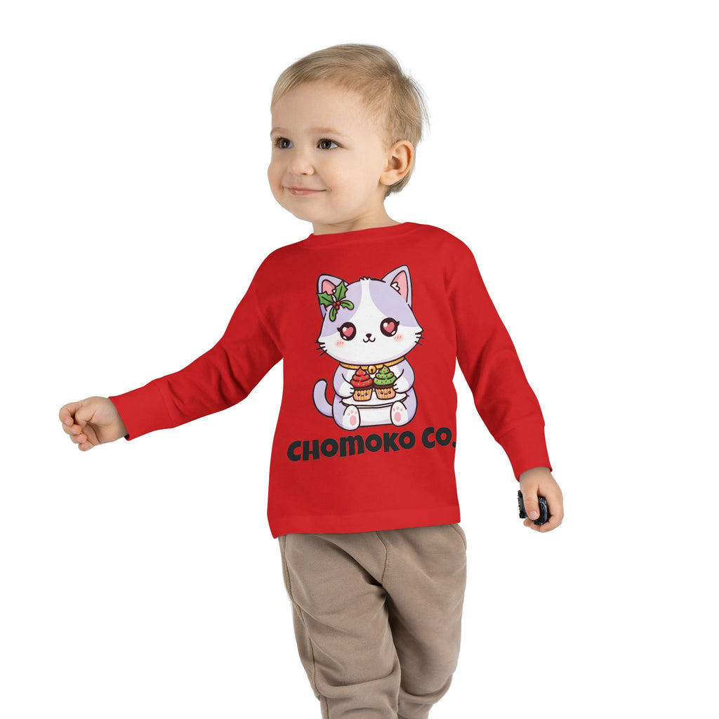 Nori with Christmas Cupcakes Toddler Long Sleeve Tee