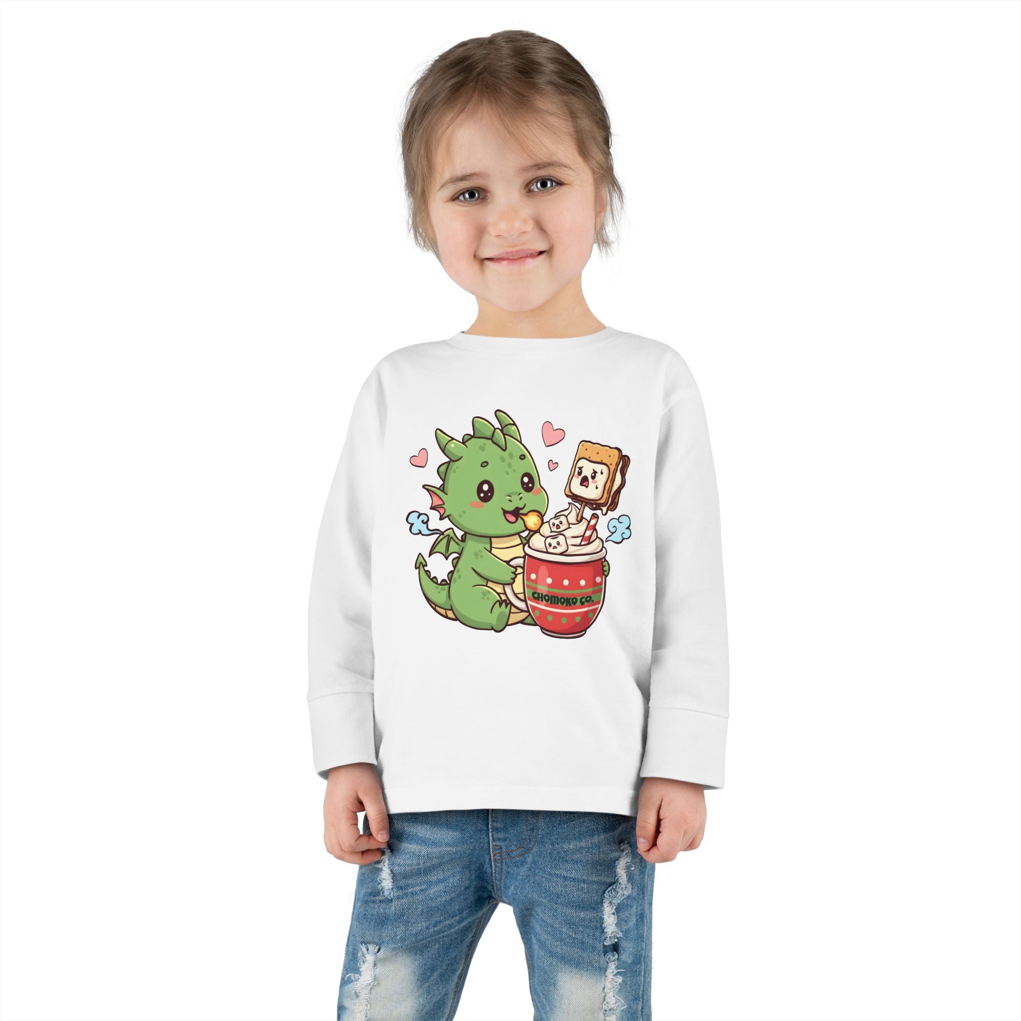 Rinzu drinking Hot chocolate Toddler Long Sleeve Tee