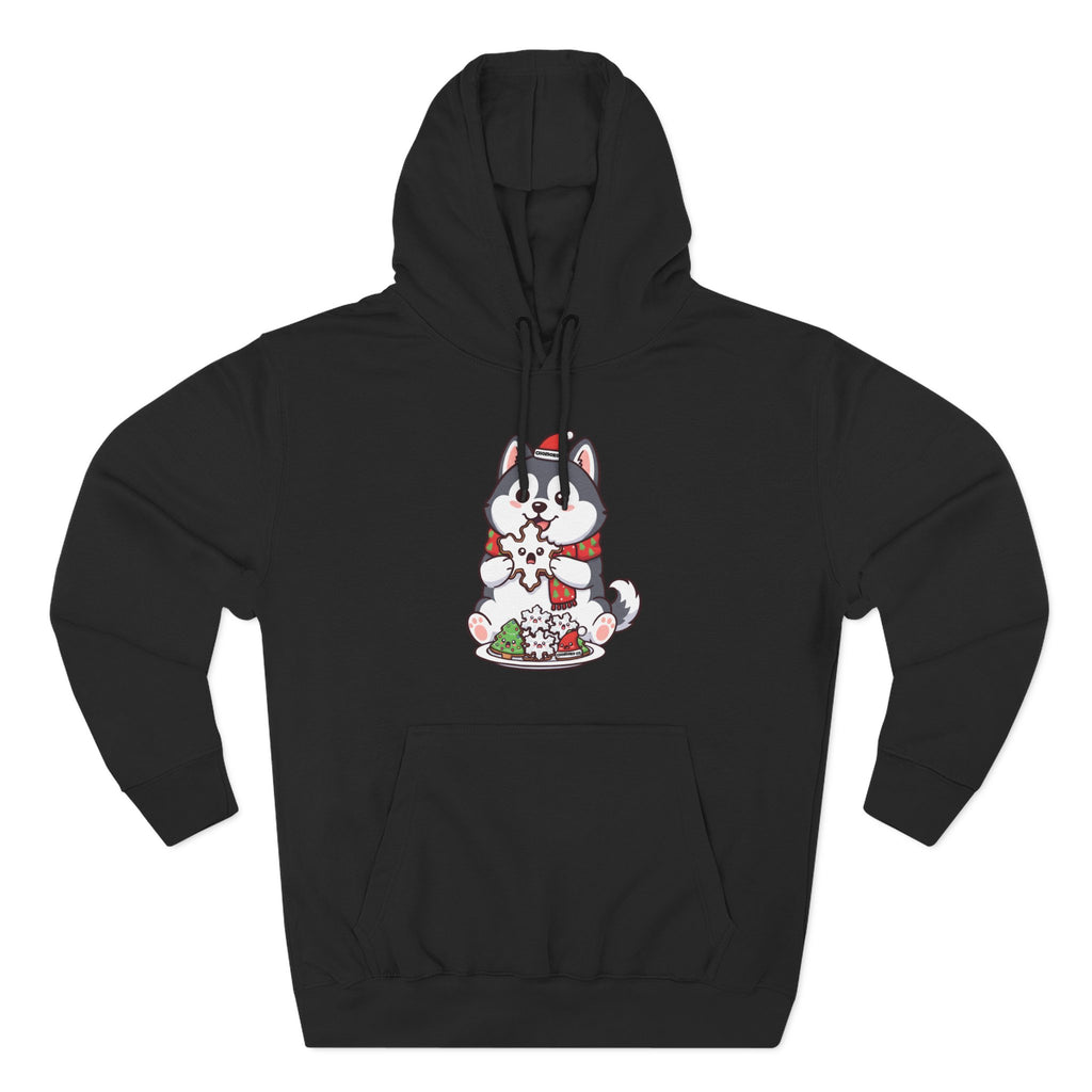 Koda eating Sugar cookies Three-Panel Fleece Hoodie