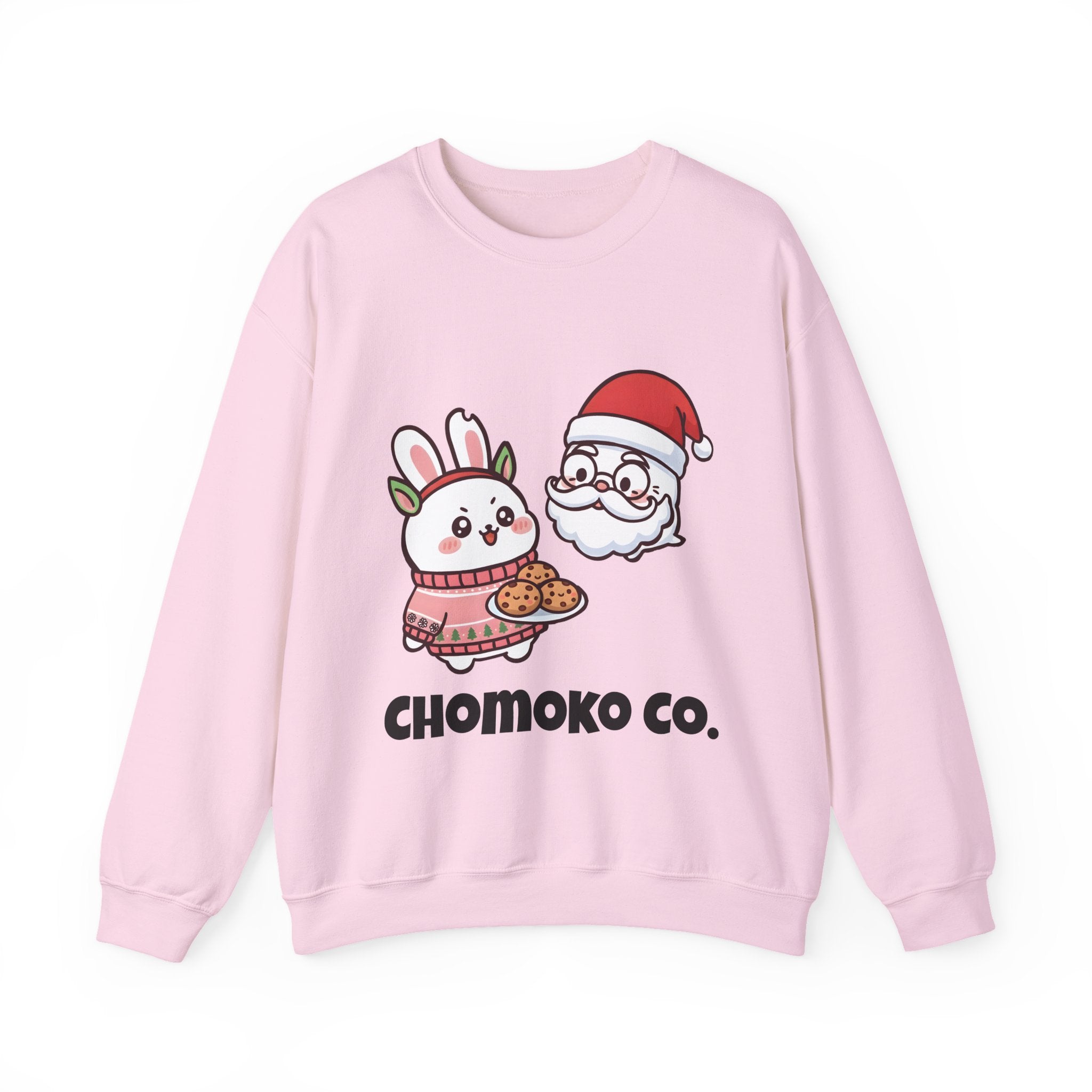 Chomoko with Oji dressed as Santa Cookie Plate Sweatshirt | CHOMOKO CO.