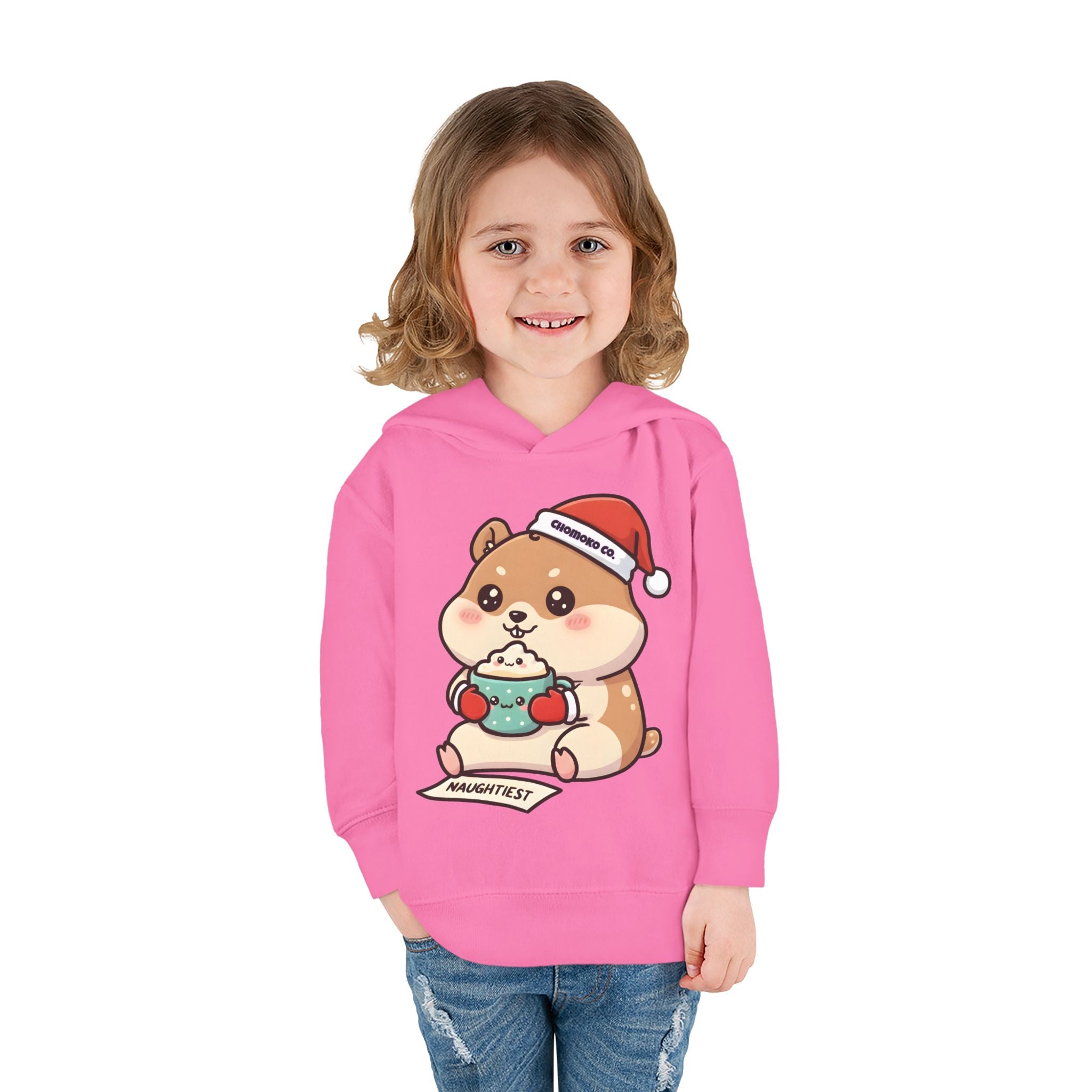 Atsu drinking Eggnog Toddler Pullover Fleece Hoodie