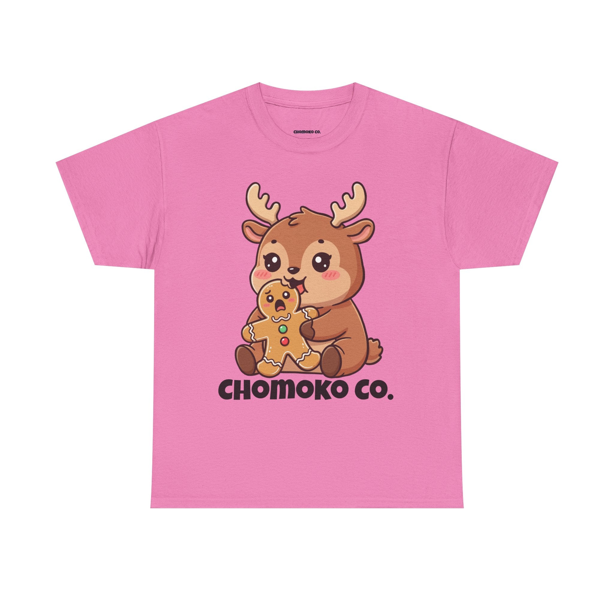 Haru eating a Gingerbread Man Sharing Tee | Christmas Cute Holiday Shirt