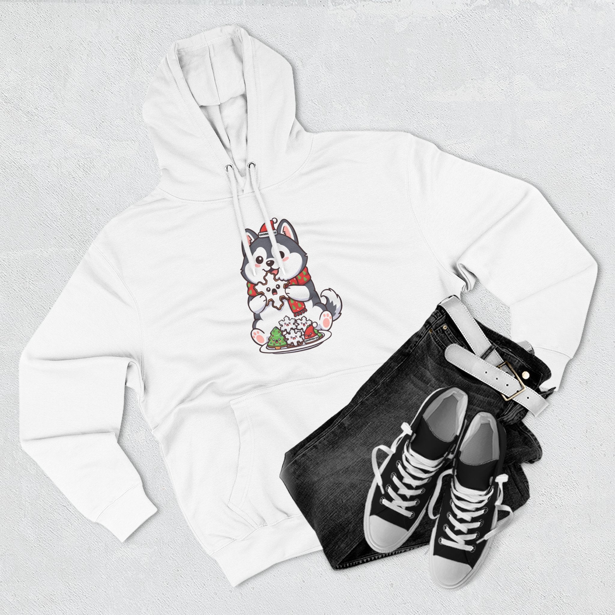 Koda eating Sugar cookies Three-Panel Fleece Hoodie