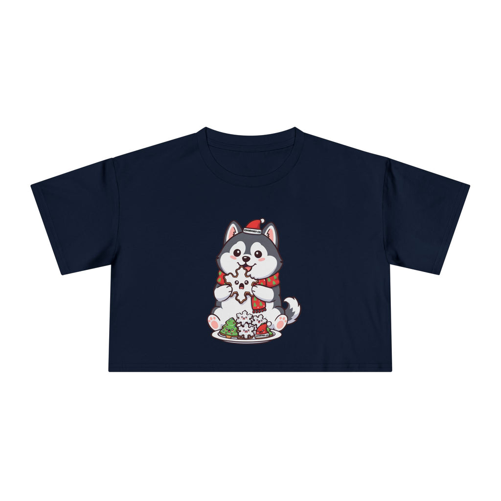 Koda eating Sugar cookies Women's Crop Tee