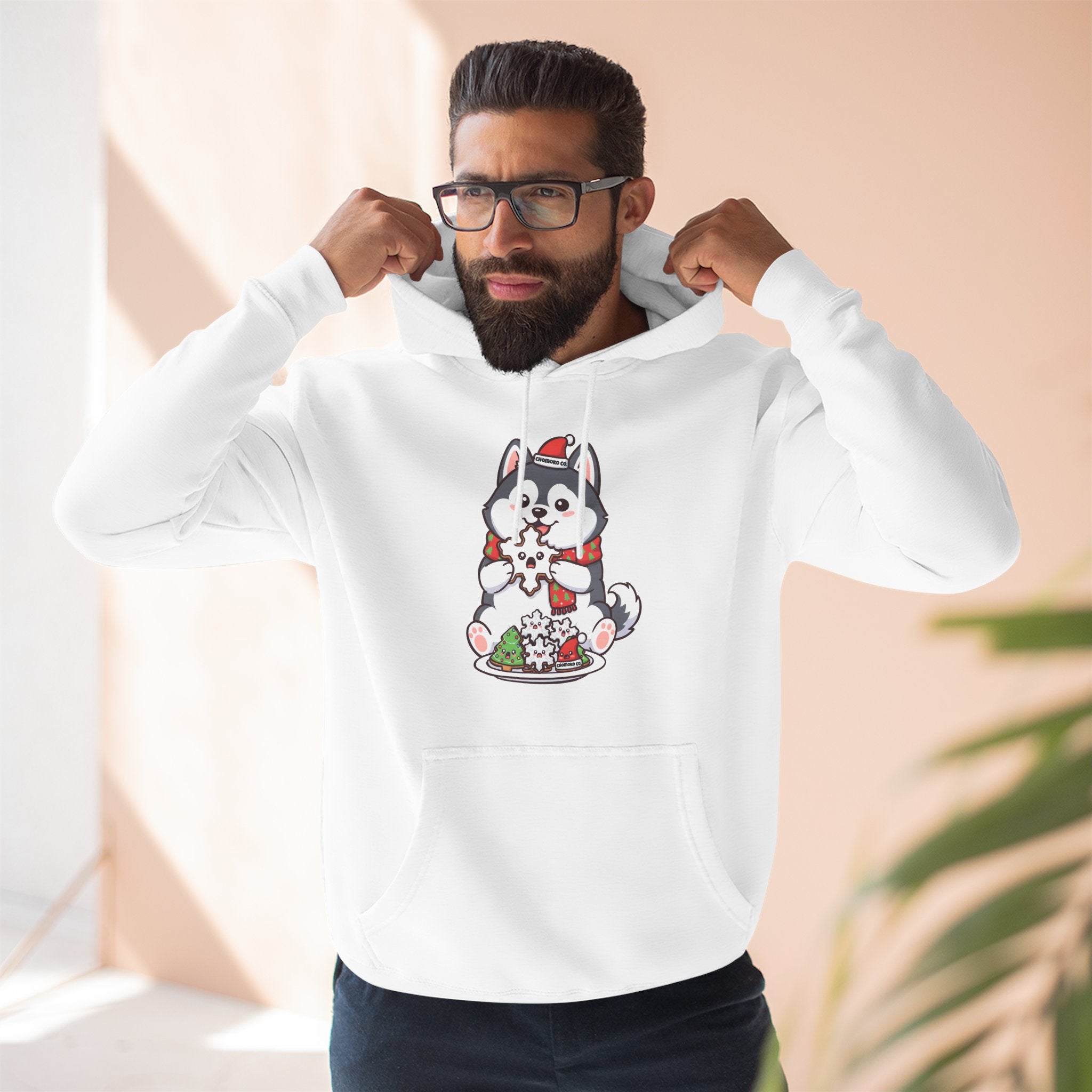 Koda eating Sugar cookies Three-Panel Fleece Hoodie