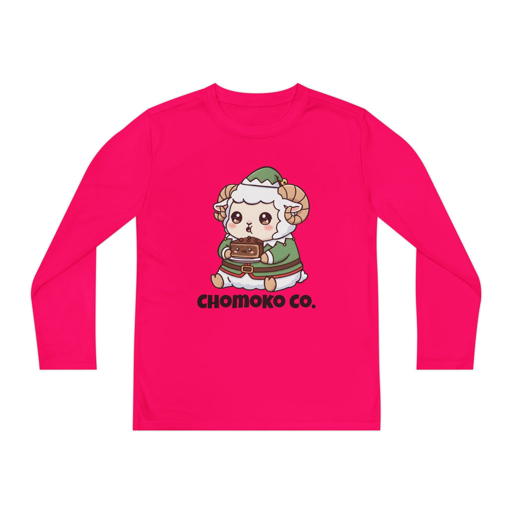 Bashi in an elf costume Youth Long Sleeve Competitor Tee