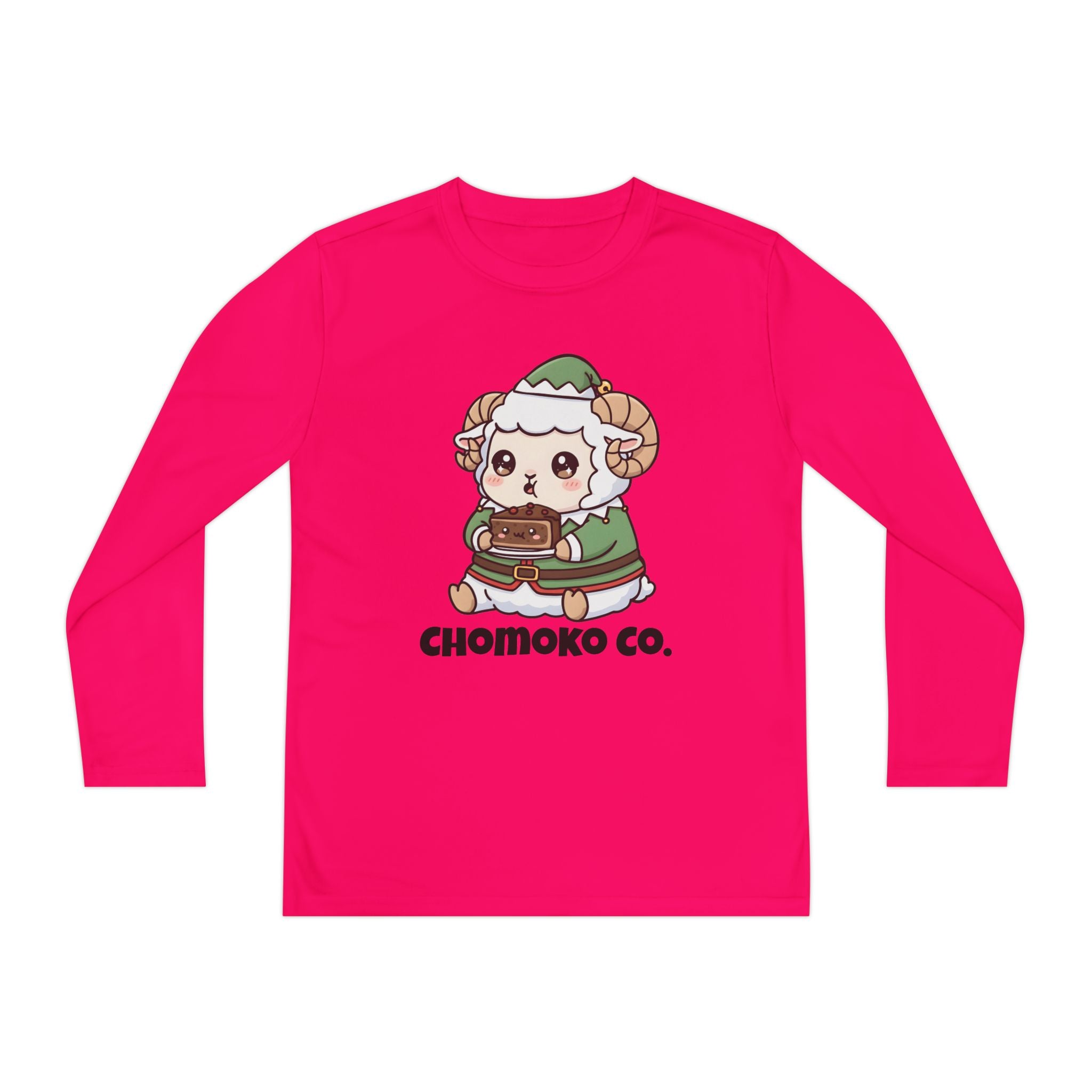 Bashi in an elf costume Youth Long Sleeve Competitor Tee