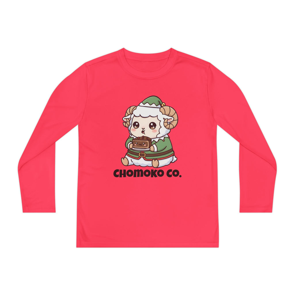 Bashi in an elf costume Youth Long Sleeve Competitor Tee
