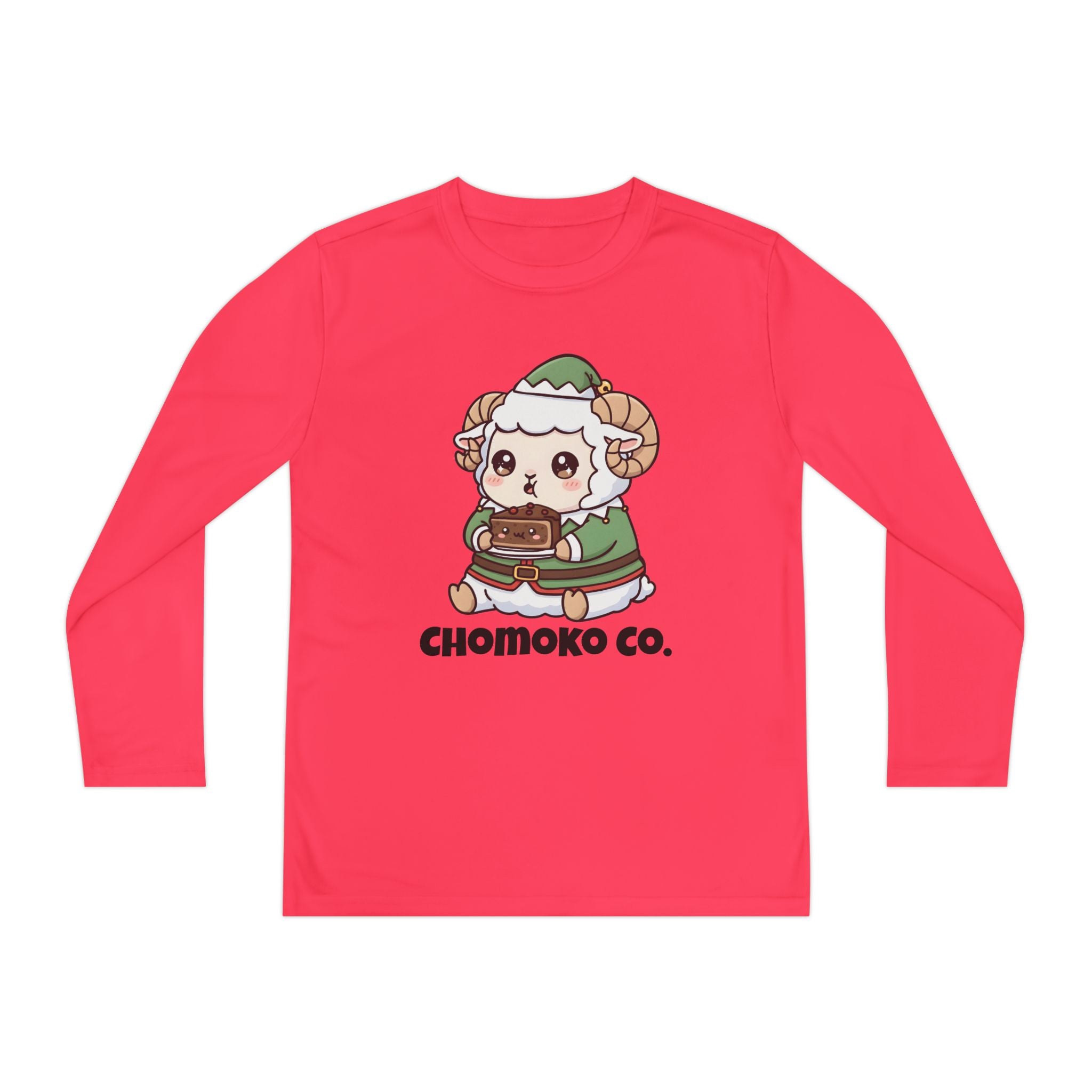 Bashi in an elf costume Youth Long Sleeve Competitor Tee
