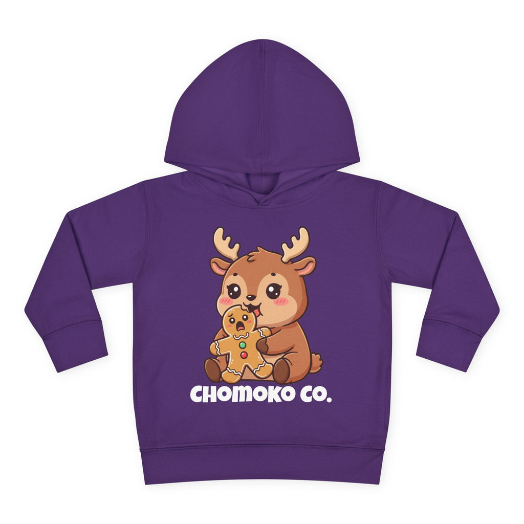 Haru eating a Gingerbread Man Toddler Pullover Fleece Hoodie