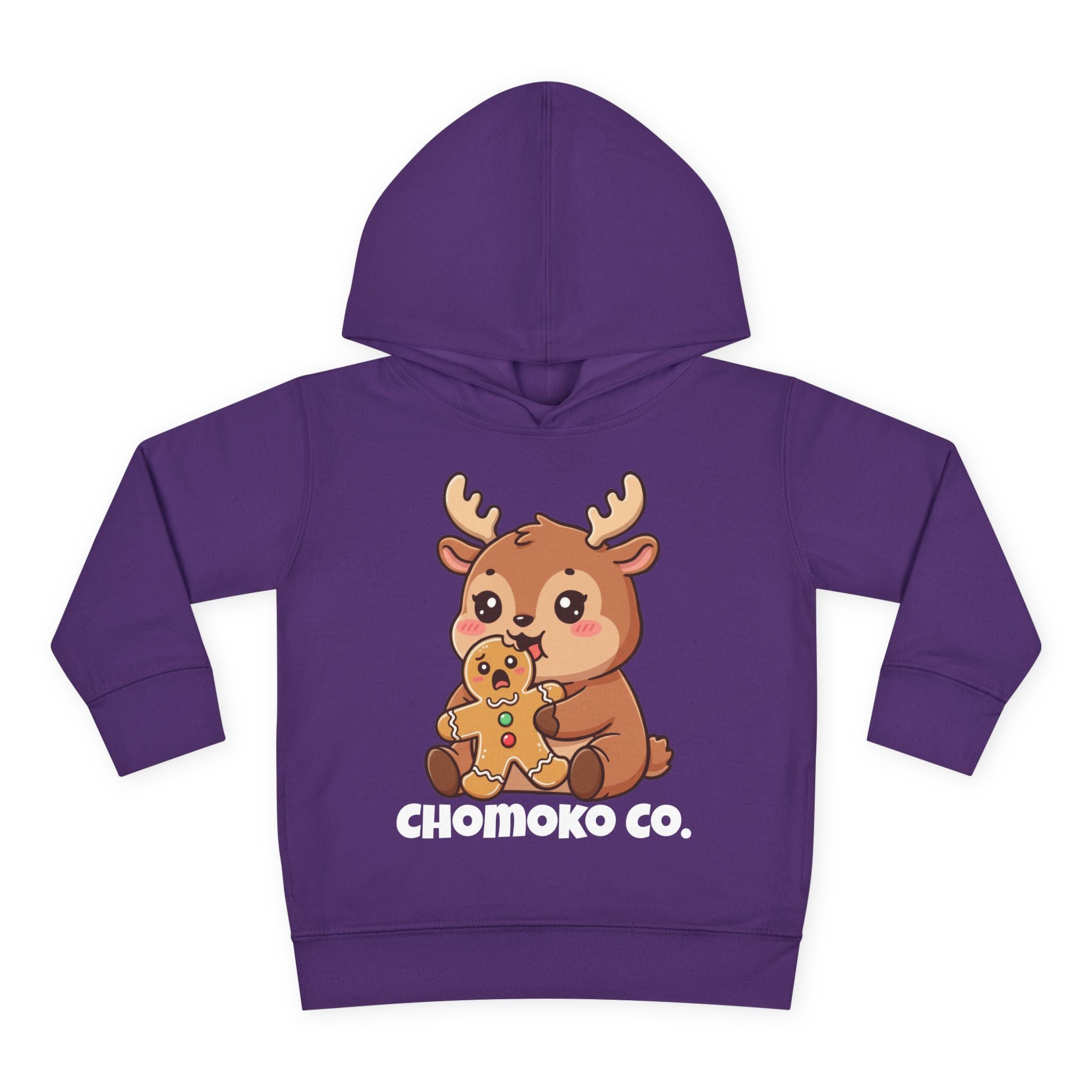 Haru eating a Gingerbread Man Toddler Pullover Fleece Hoodie