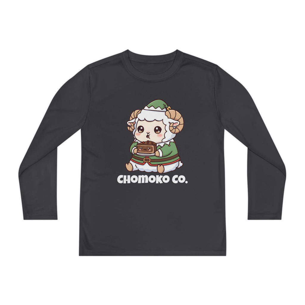 Bashi in an elf costume Youth Long Sleeve Competitor Tee
