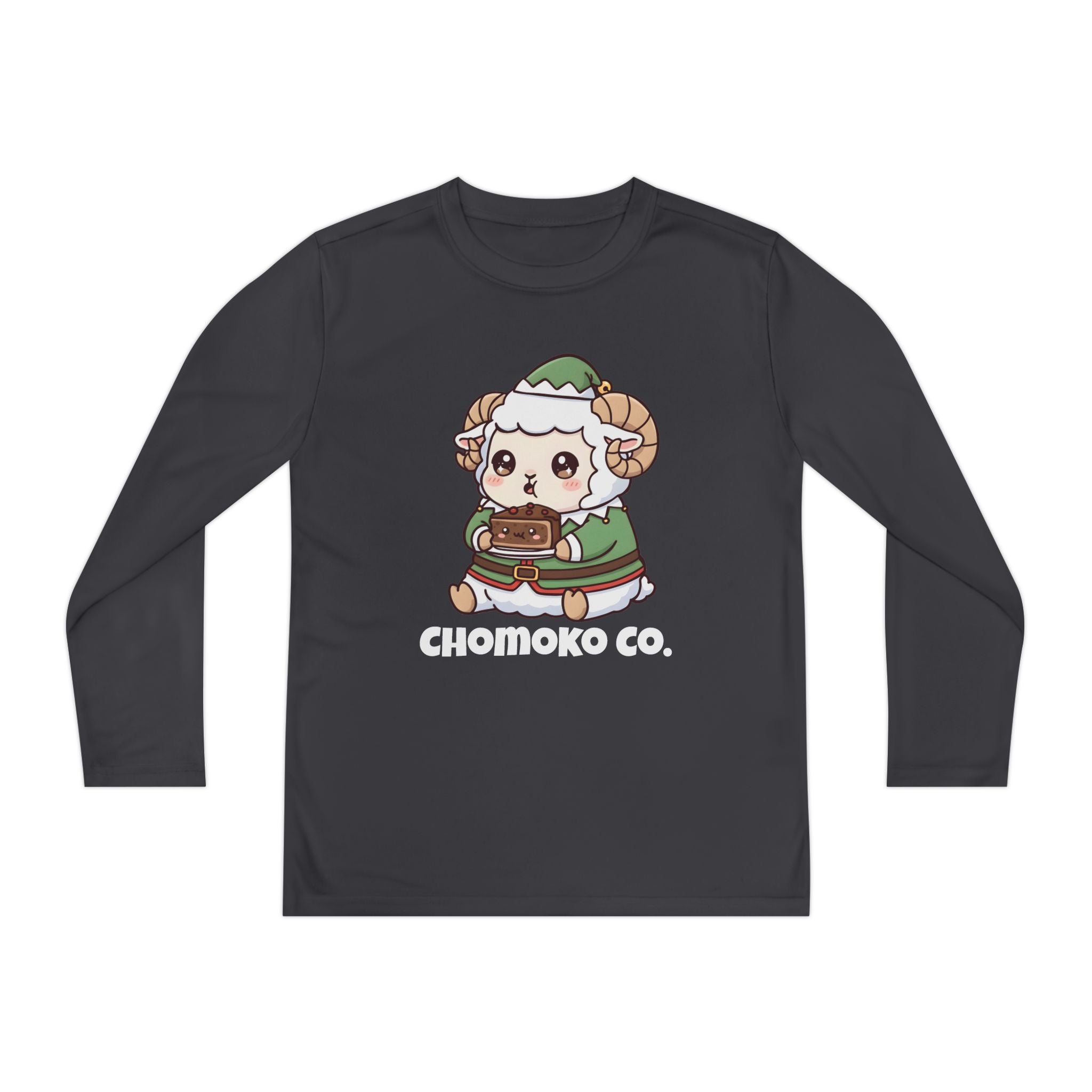 Bashi in an elf costume Youth Long Sleeve Competitor Tee