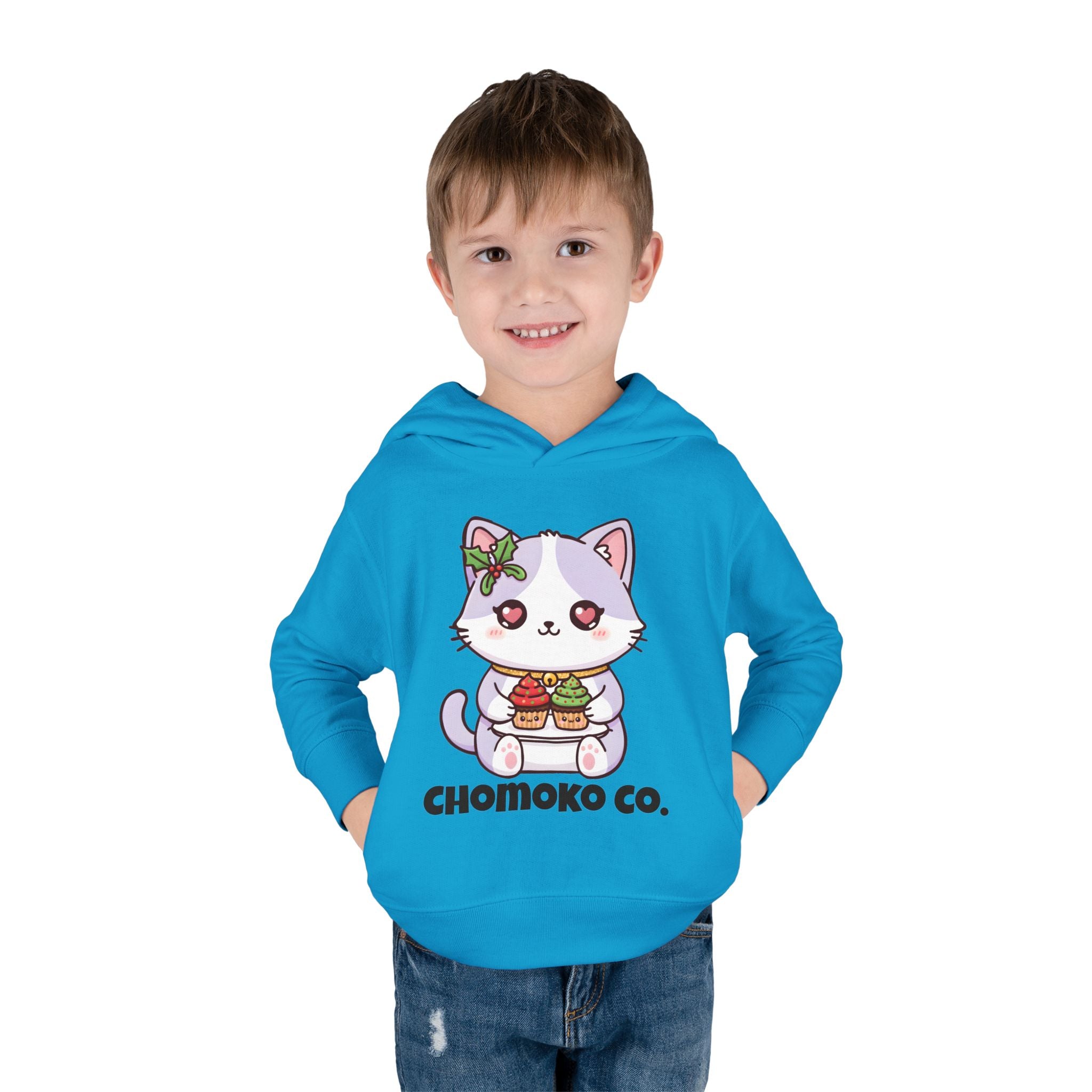 Nori with Christmas Cupcakes Toddler Pullover Fleece Hoodie