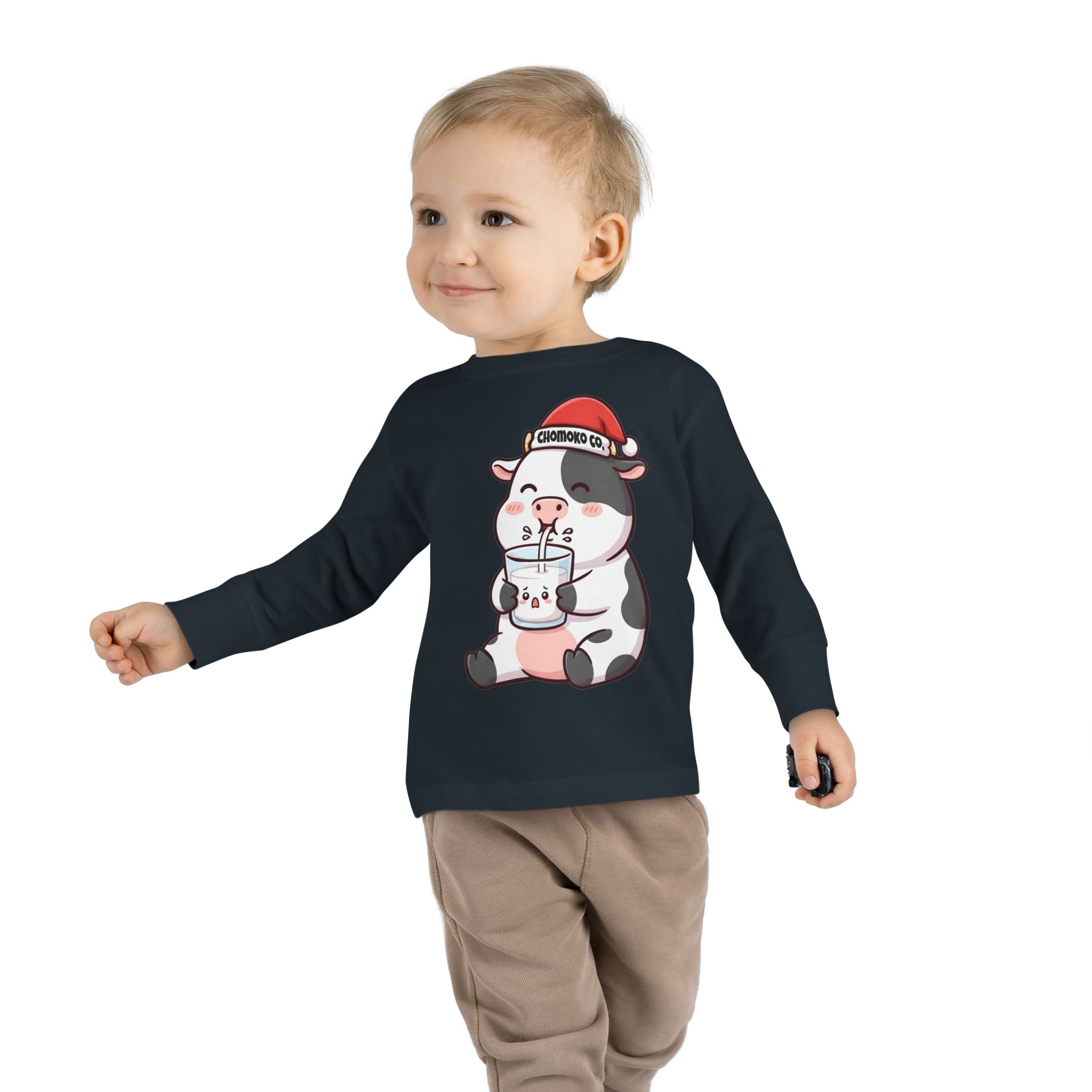 Kolby with Santa hat Toddler Long Sleeve Tee