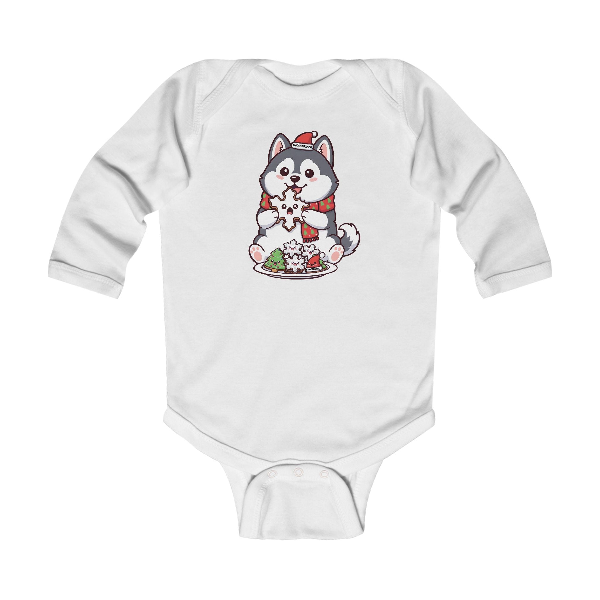 Koda with Christmas Sugar cookies Infant Long Sleeve Bodysuit