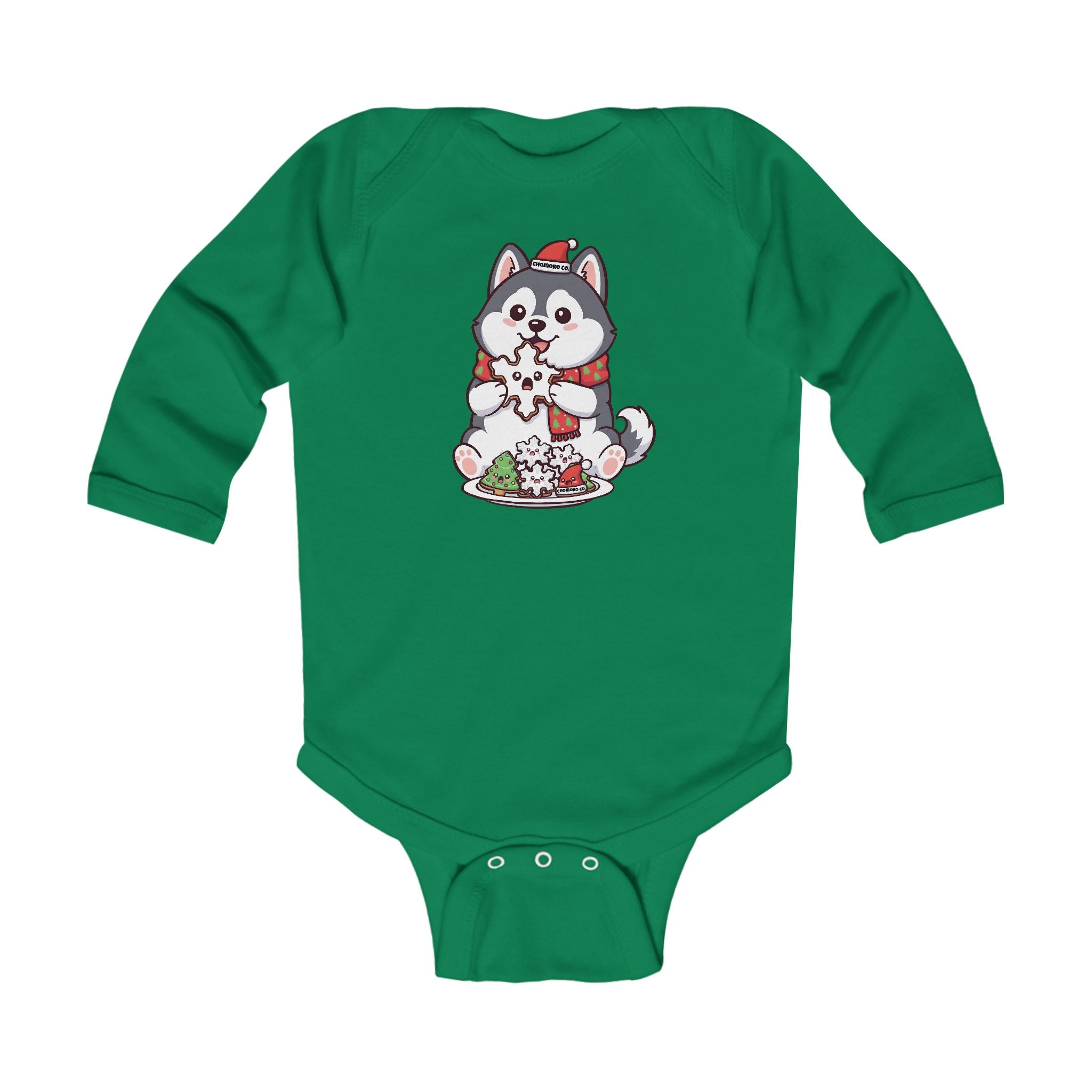 Koda with Christmas Sugar cookies Infant Long Sleeve Bodysuit