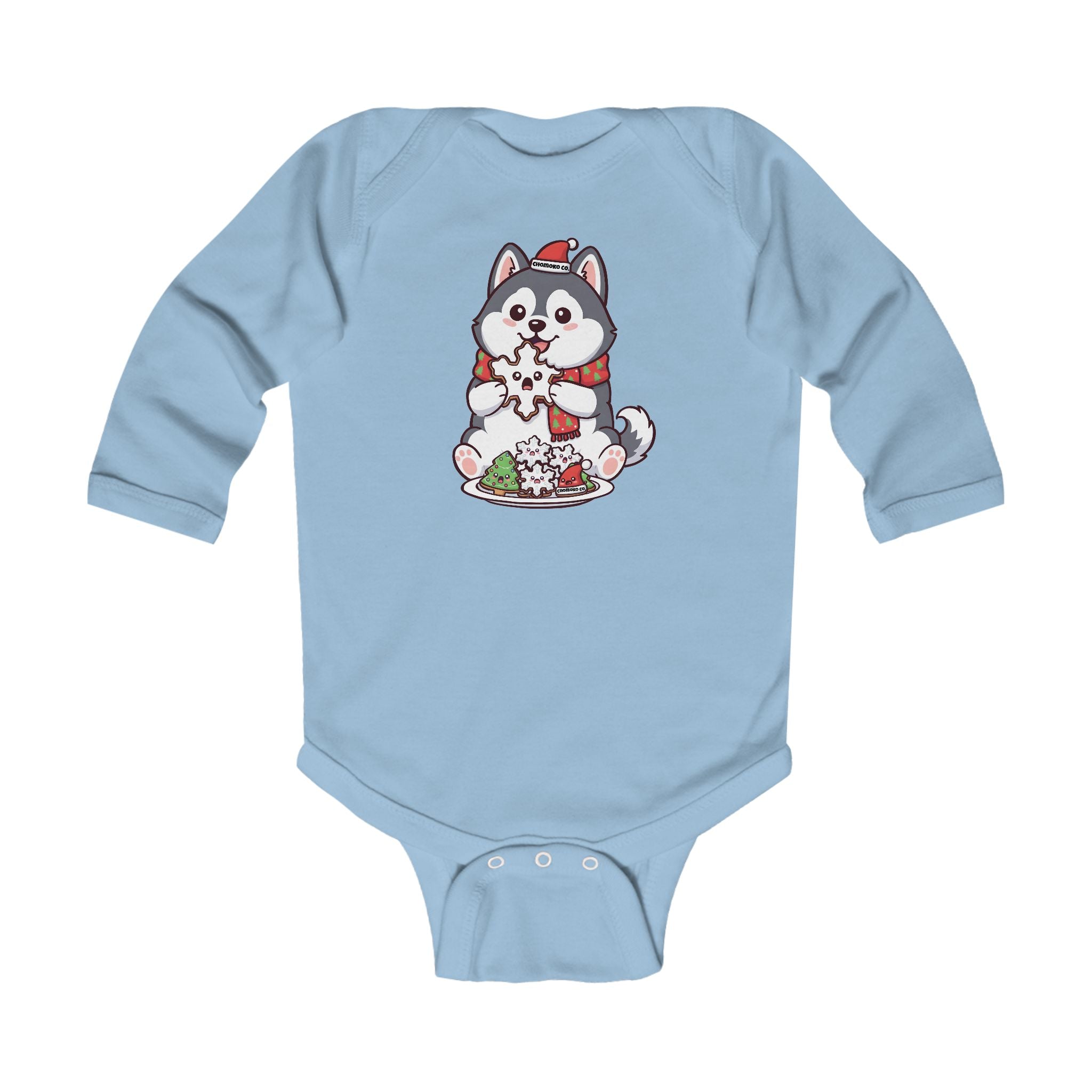 Koda with Christmas Sugar cookies Infant Long Sleeve Bodysuit