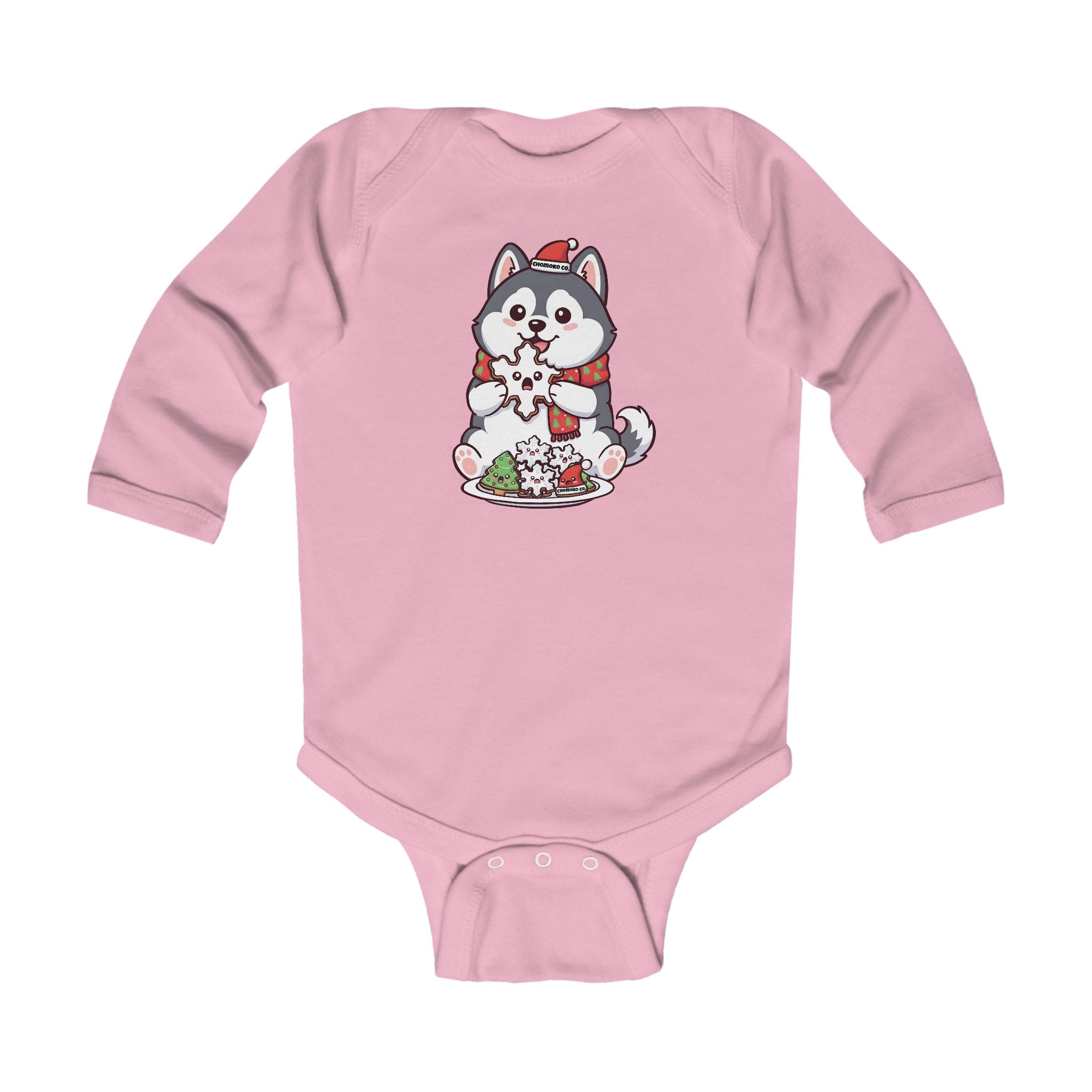 Koda with Christmas Sugar cookies Infant Long Sleeve Bodysuit