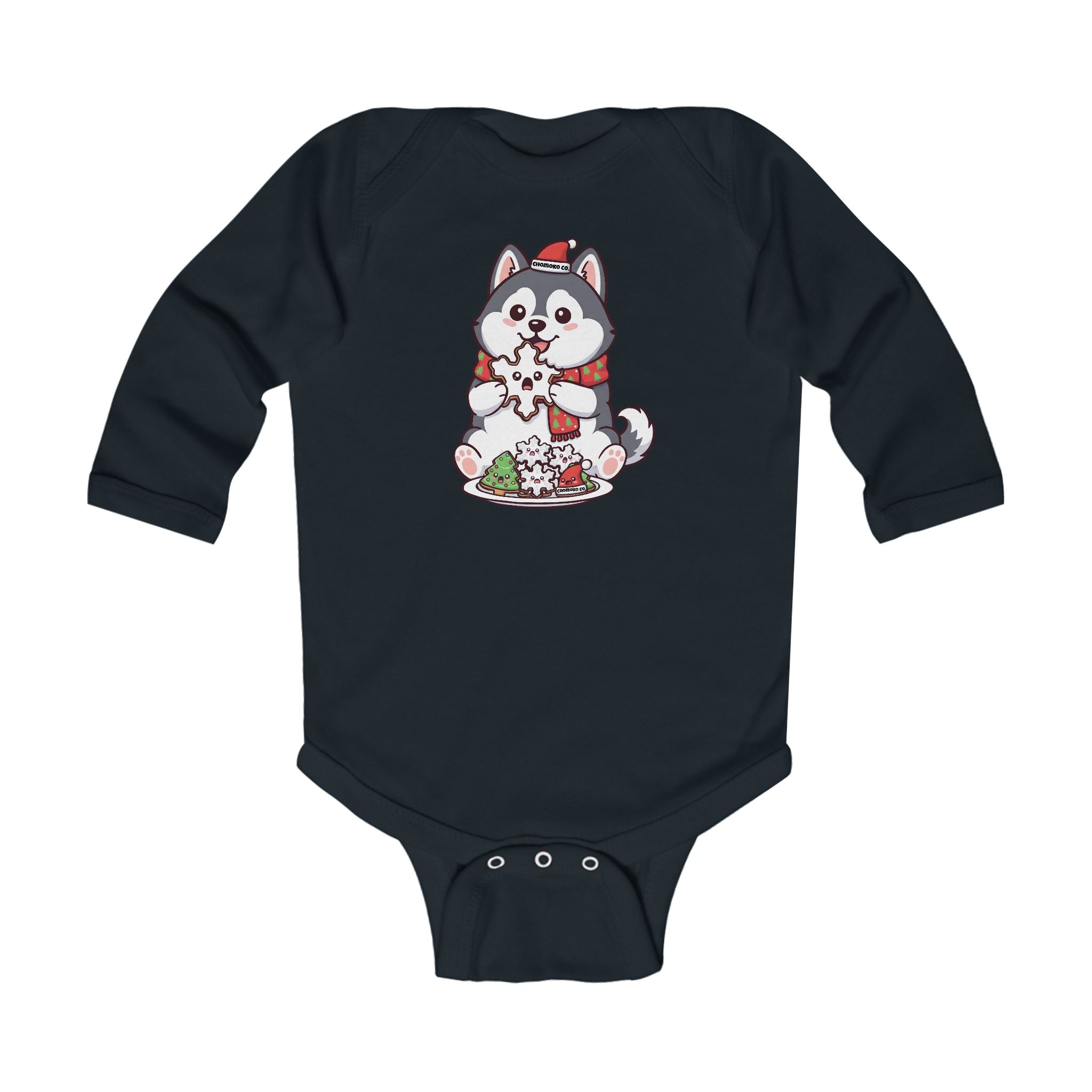 Koda with Christmas Sugar cookies Infant Long Sleeve Bodysuit