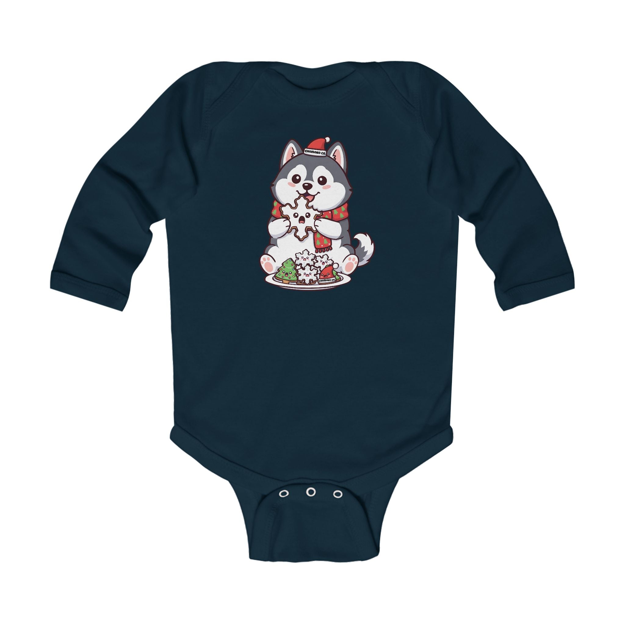 Koda with Christmas Sugar cookies Infant Long Sleeve Bodysuit