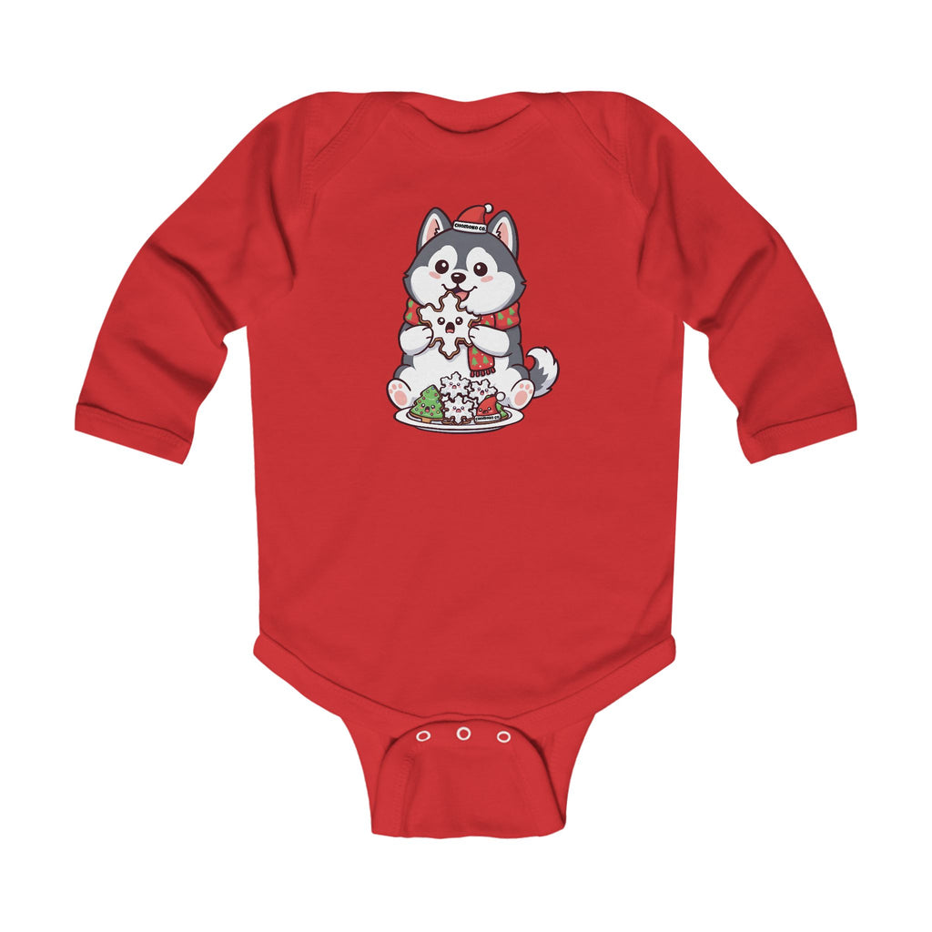 Koda with Christmas Sugar cookies Infant Long Sleeve Bodysuit