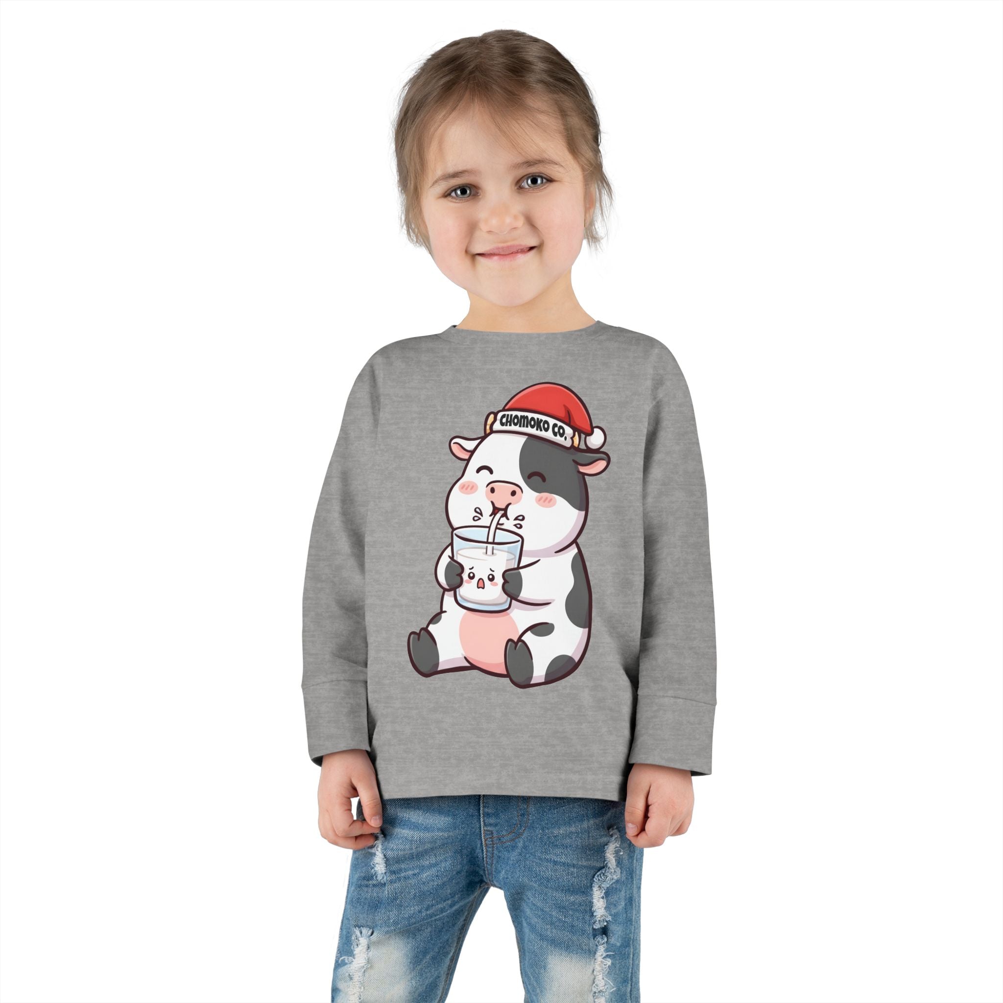 Kolby with Santa hat Toddler Long Sleeve Tee