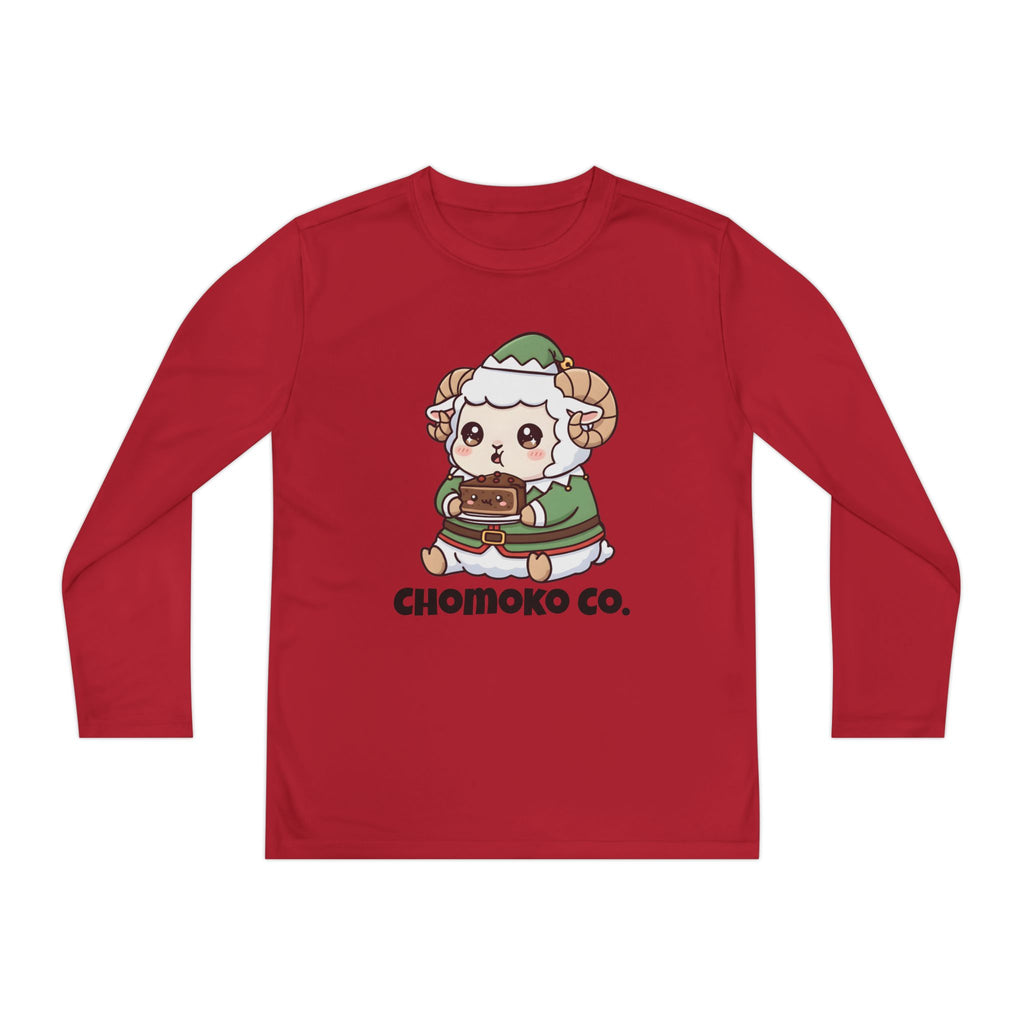 Bashi in an elf costume Youth Long Sleeve Competitor Tee