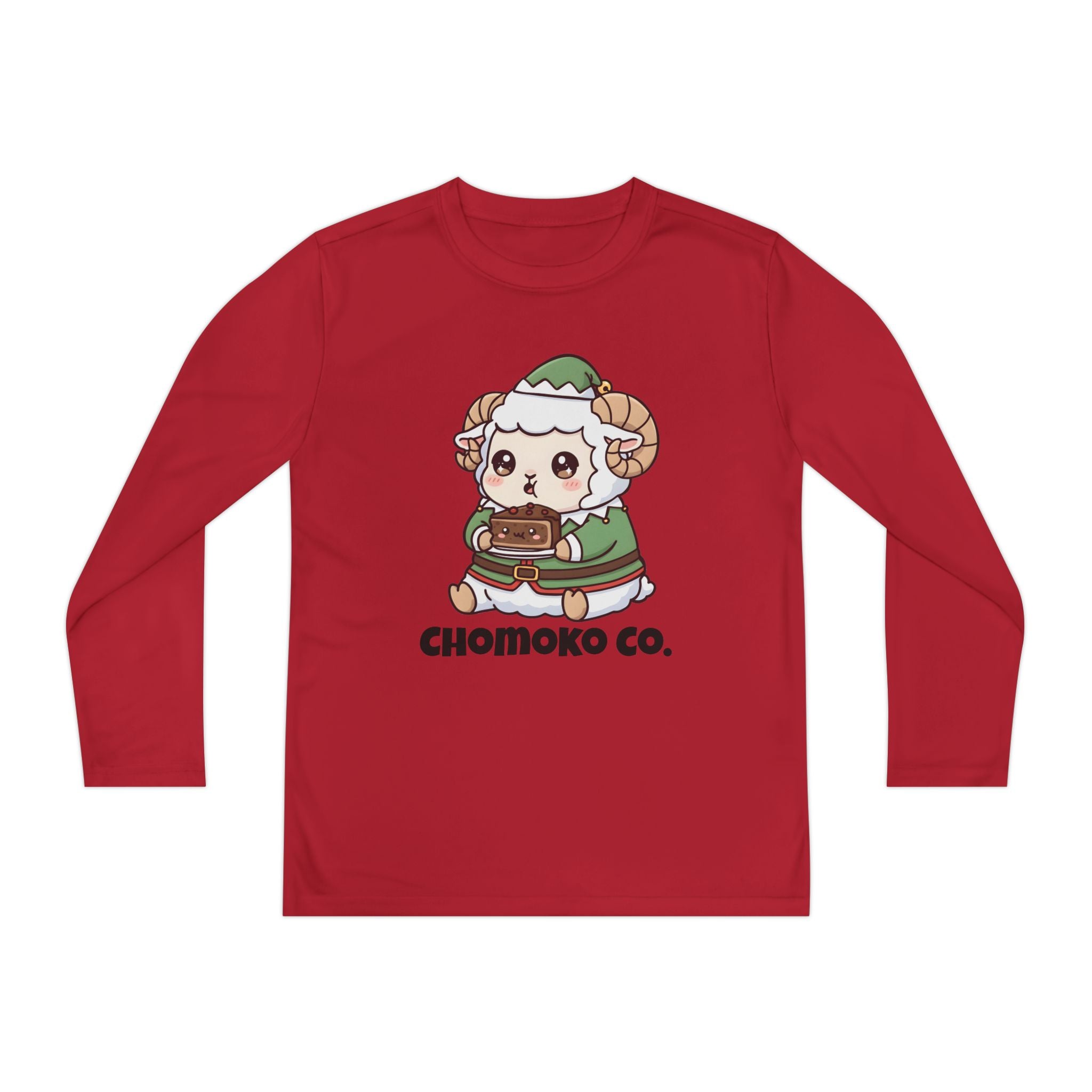 Bashi in an elf costume Youth Long Sleeve Competitor Tee