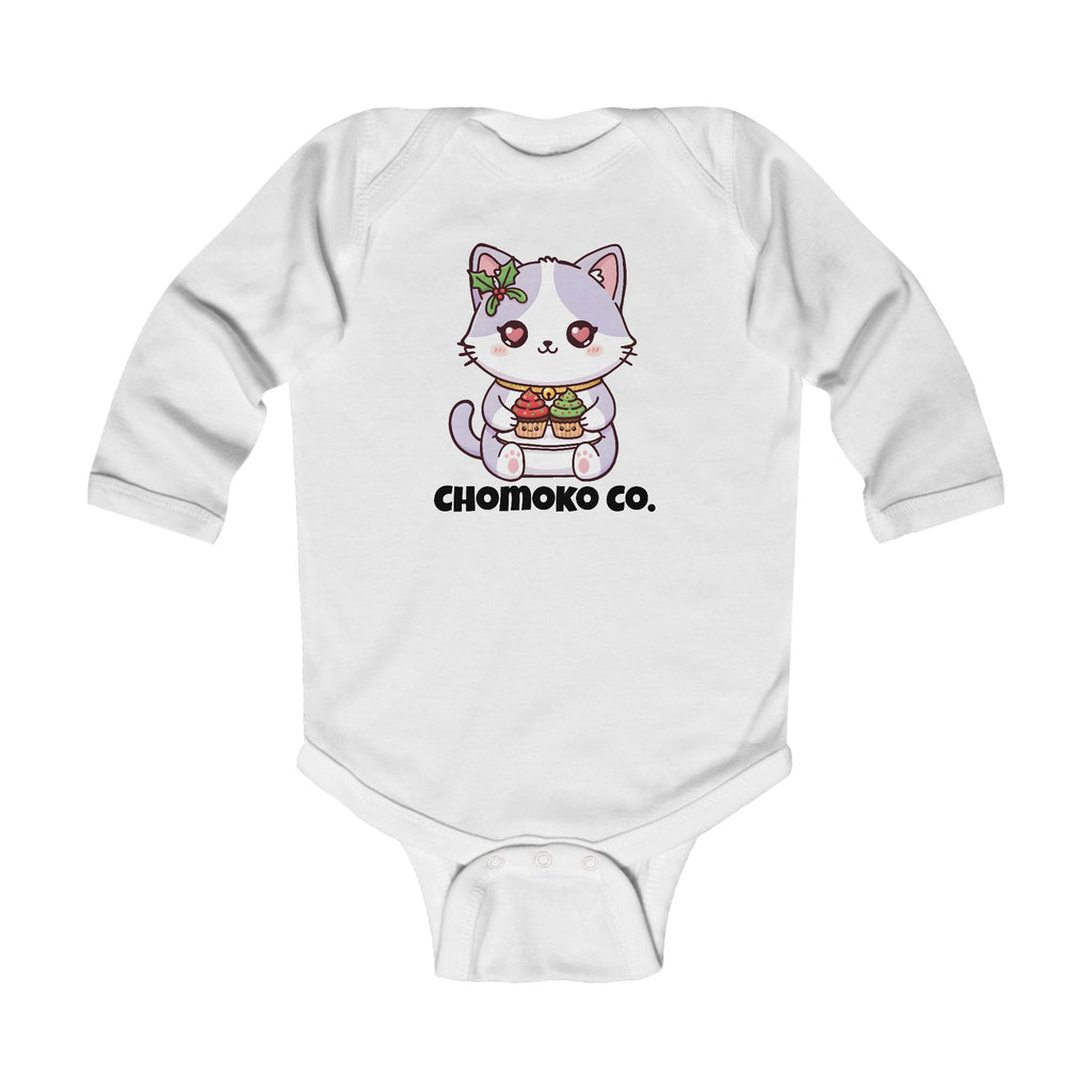 Nori with Christmas Cupcakes Infant Long Sleeve Bodysuit