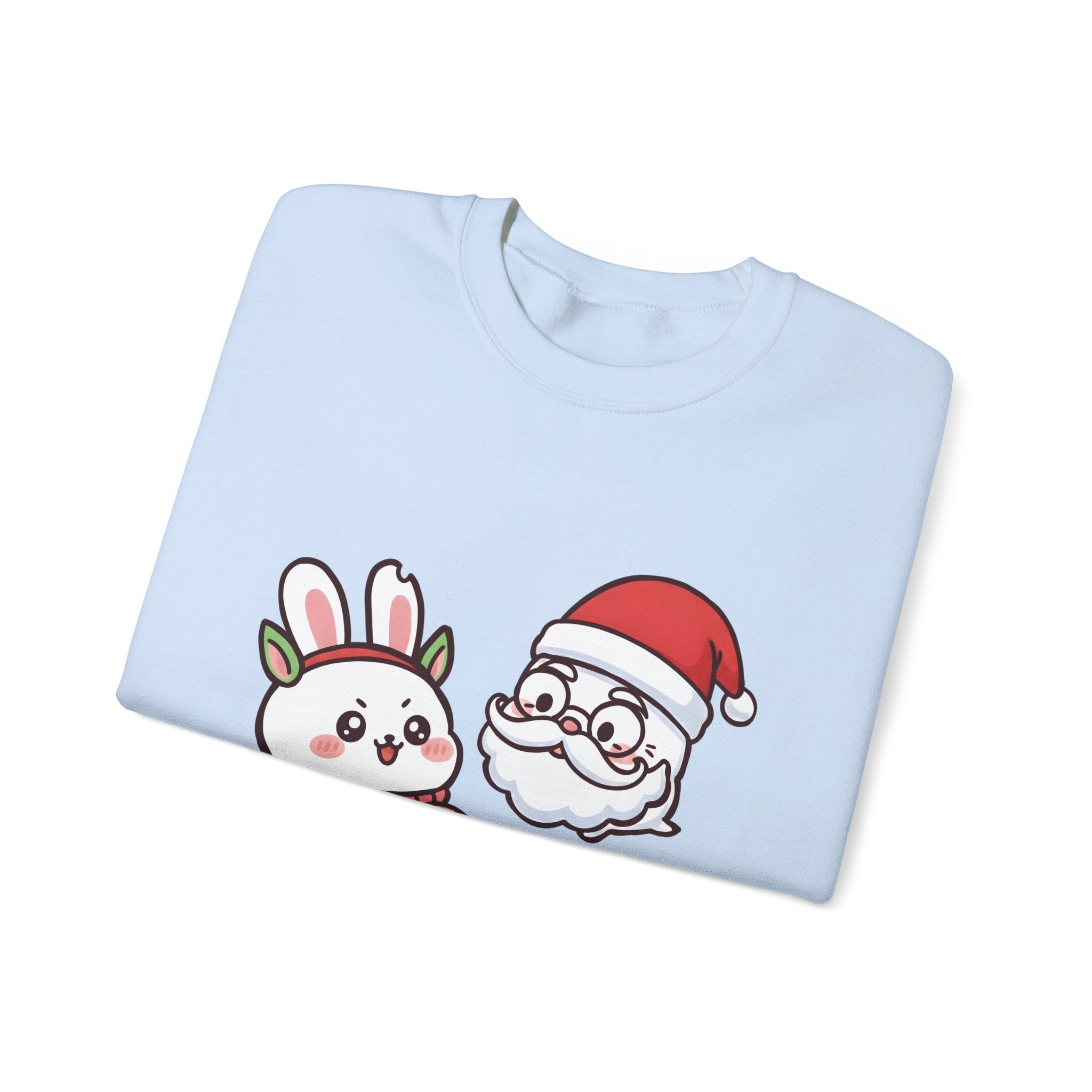 Chomoko with Oji dressed as Santa Cookie Plate Sweatshirt | CHOMOKO CO.