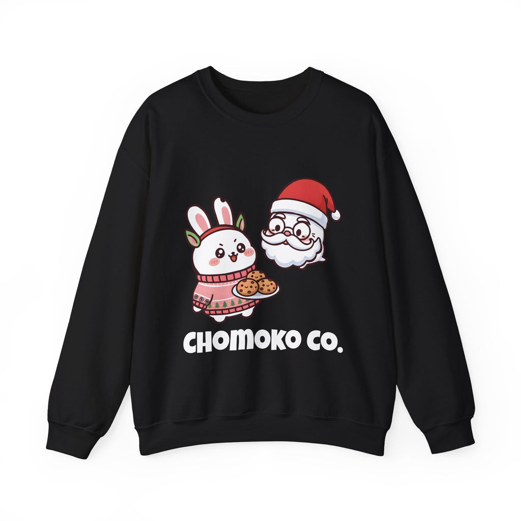 Chomoko with Oji dressed as Santa Cookie Plate Sweatshirt | CHOMOKO CO.