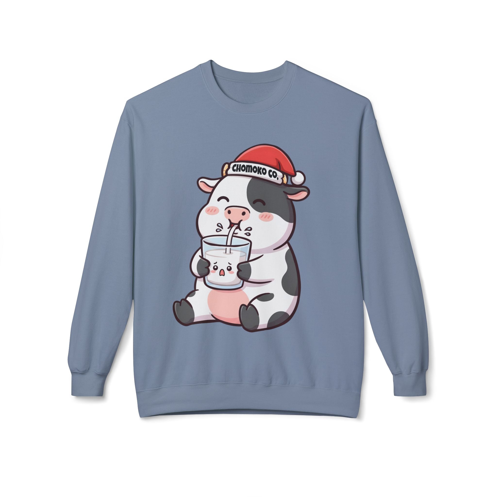 Kolby with Santa hat Unisex Midweight Softstyle Fleece Crewneck Sweatshirt