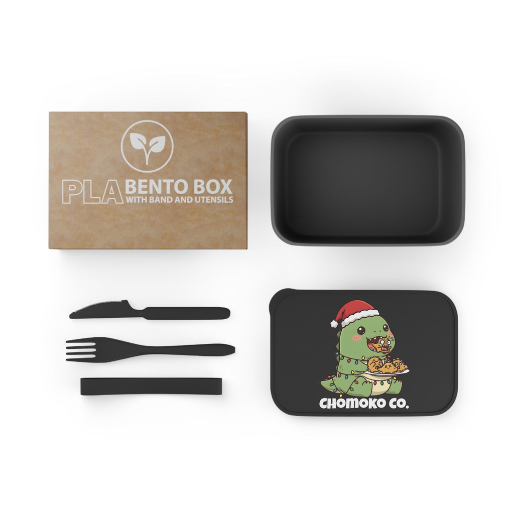 Tatsu with Christmas lights PLA Bento Box with Band and Utensils