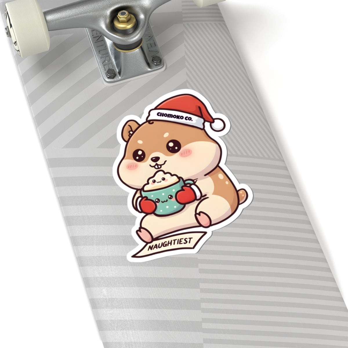 Atsu drinking Eggnog Kiss-Cut Sticker