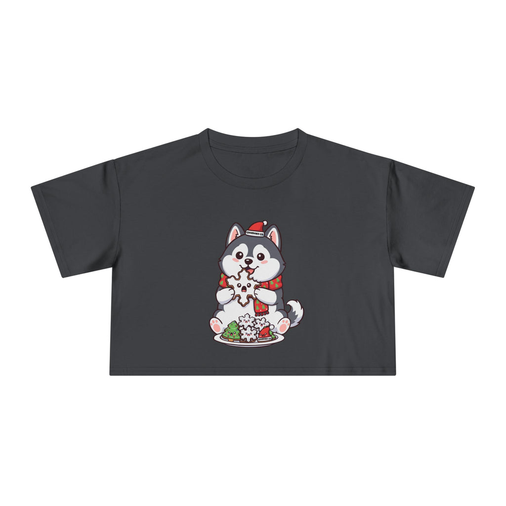 Koda eating Sugar cookies Women's Crop Tee