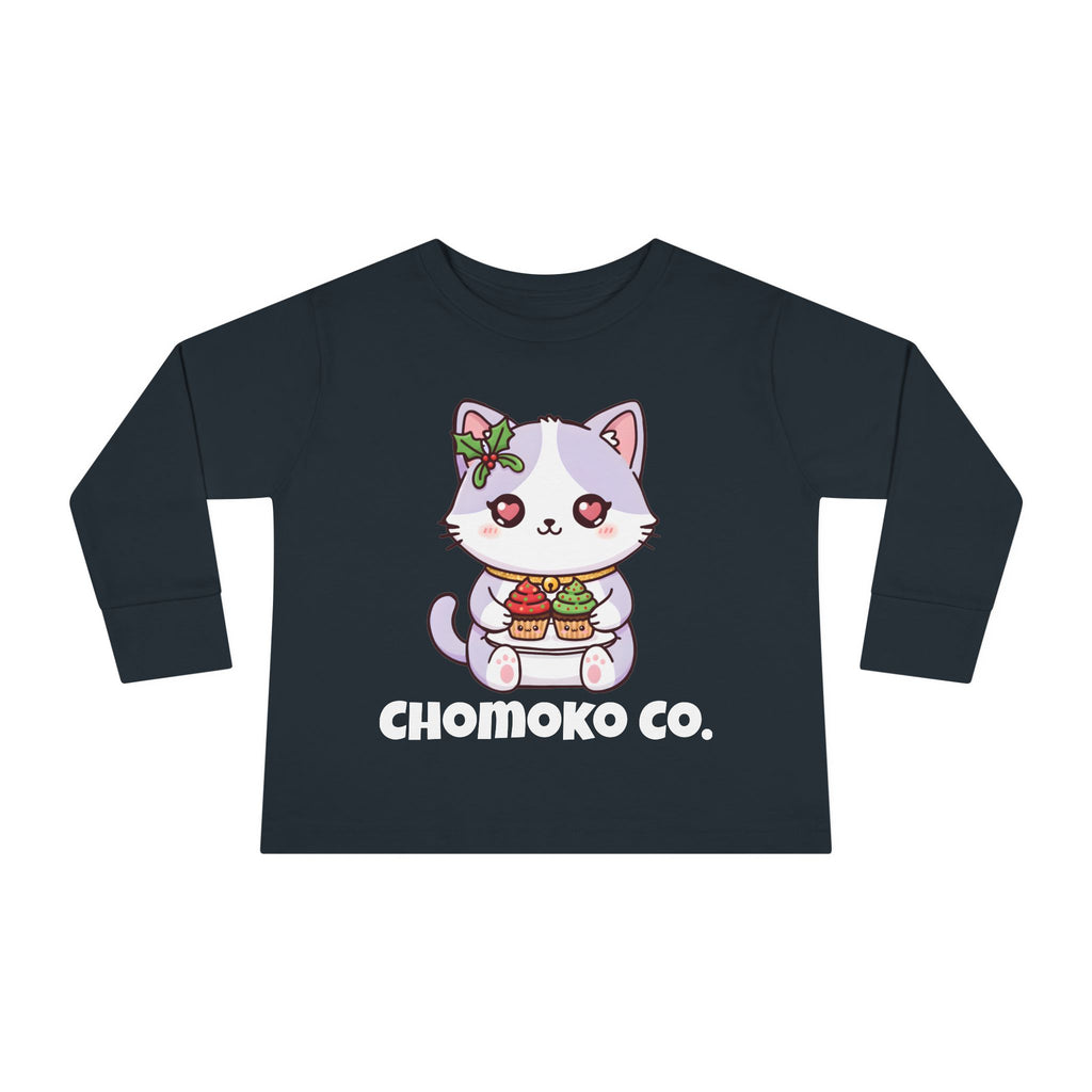 Nori with Christmas Cupcakes Toddler Long Sleeve Tee