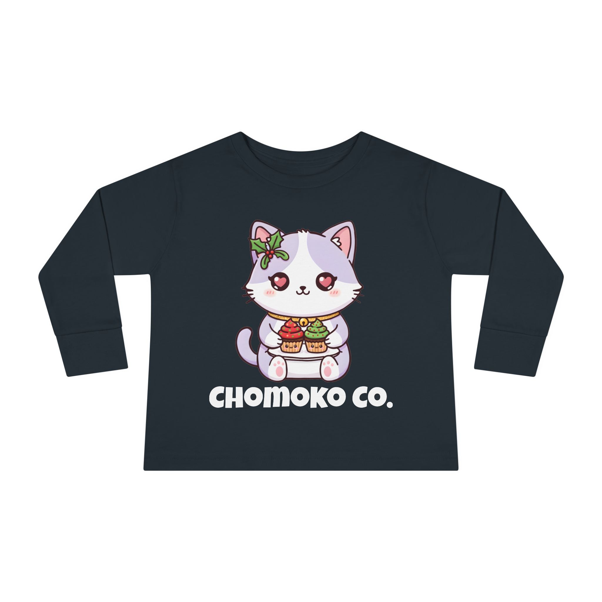 Nori with Christmas Cupcakes Toddler Long Sleeve Tee